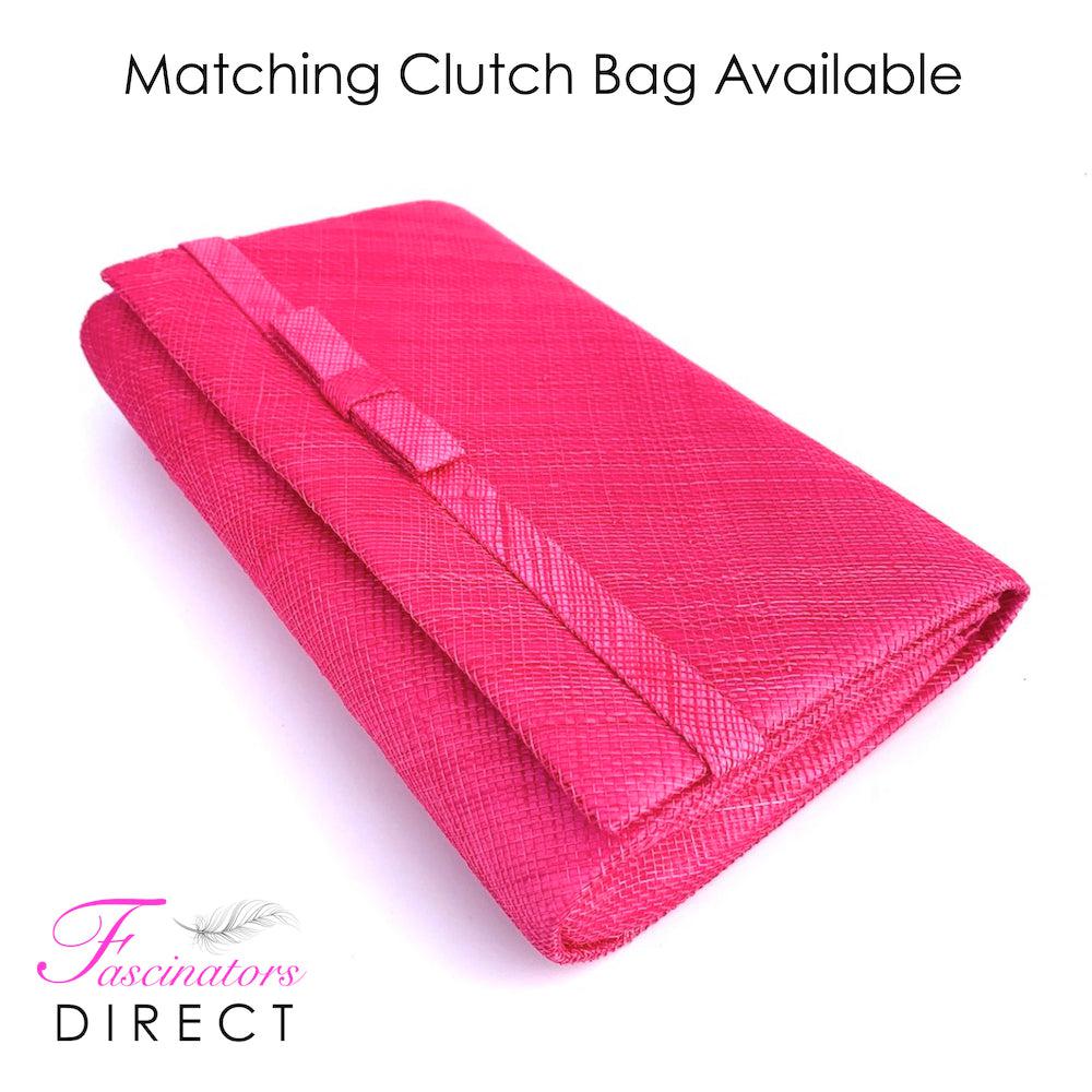 Classic Sinamay Cerise Fascinator-Fascinators Direct