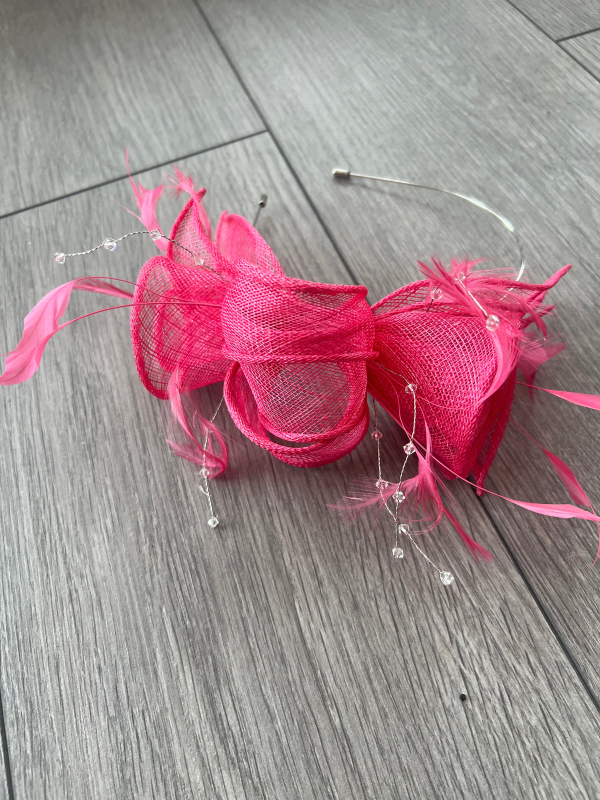 Classic Sinamay Cerise Fascinator-Fascinators Direct