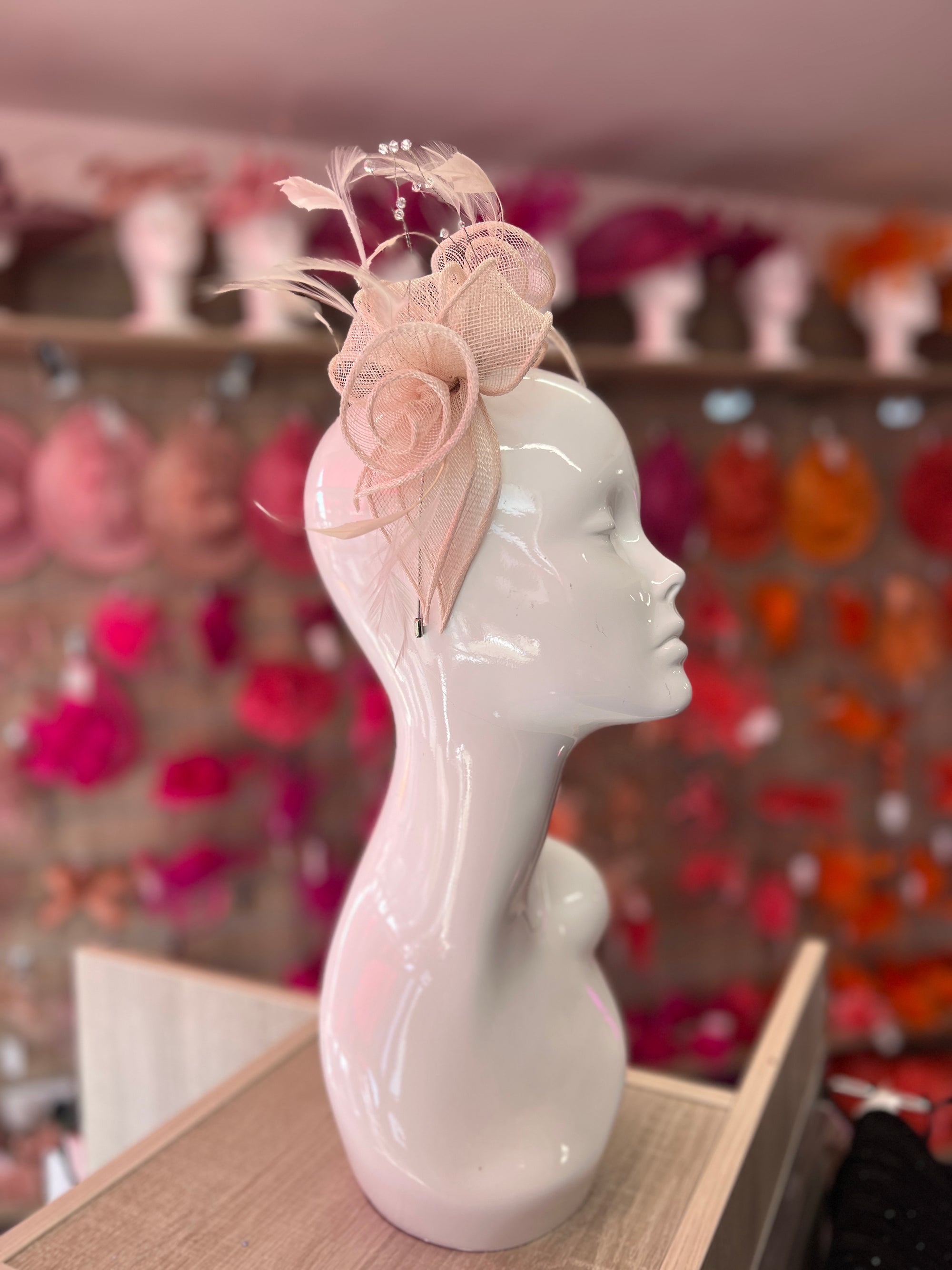 Classic Sinamay Chalk Fascinator-Fascinators Direct