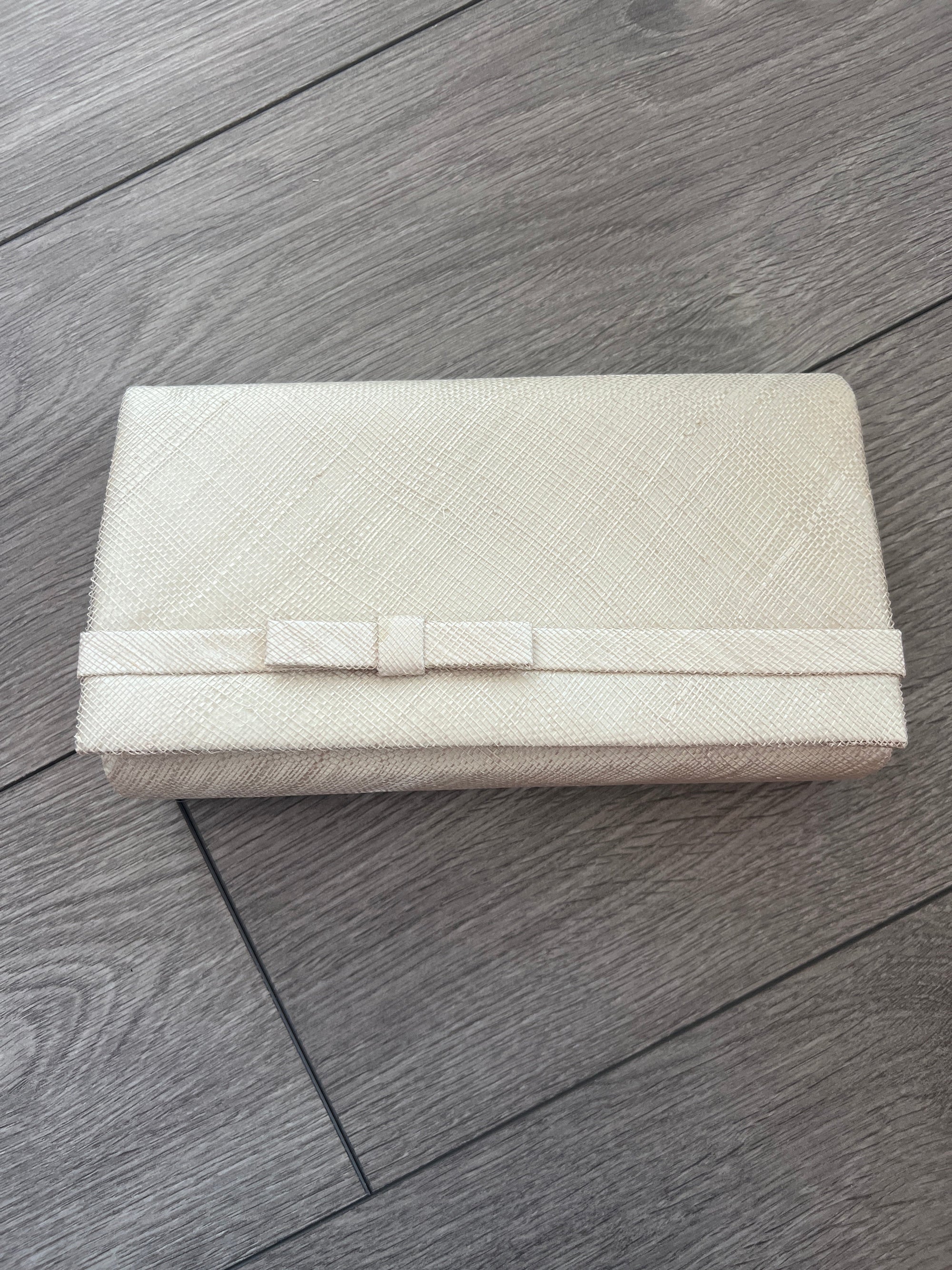 Classic Sinamay Champagne Clutch Bag For Weddings-Fascinators Direct