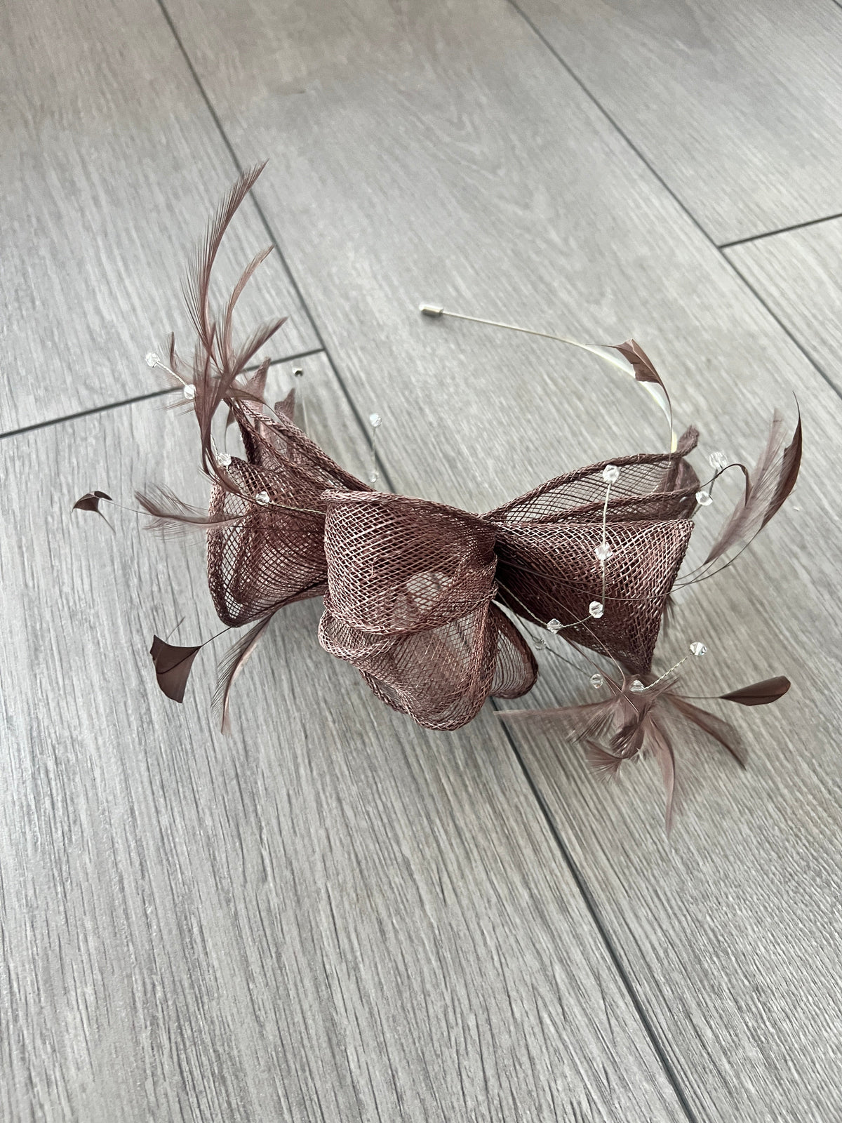 Classic Sinamay Coffee Fascinator-Fascinators Direct