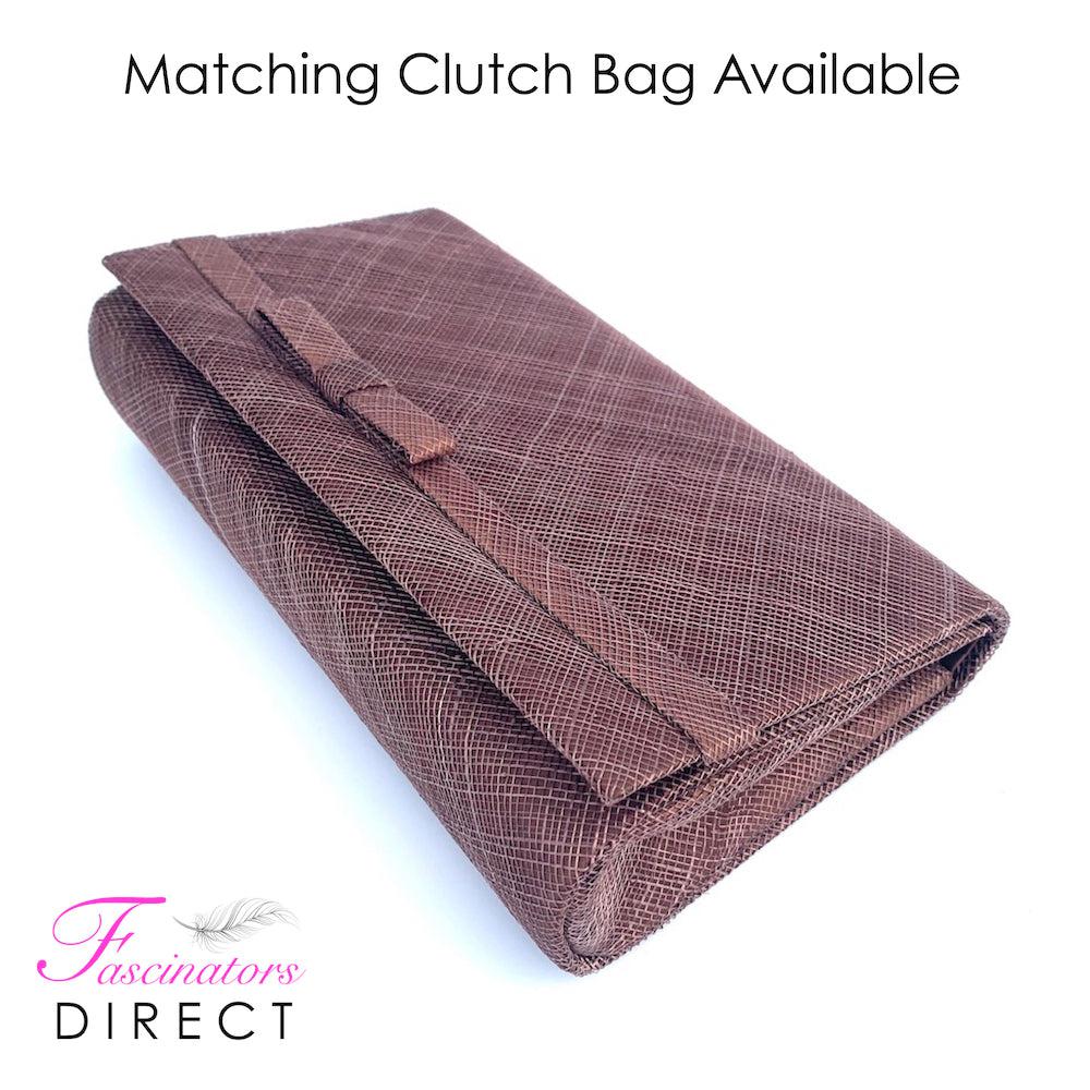 Classic Sinamay Coffee Fascinator-Fascinators Direct