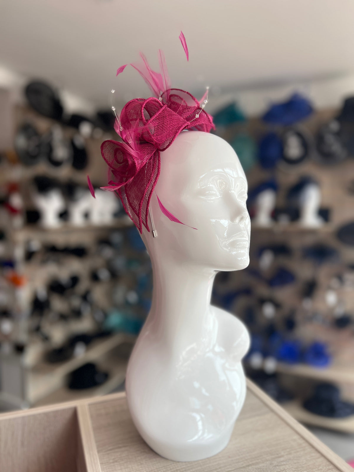 Classic Sinamay Damson Fascinator-Fascinators Direct