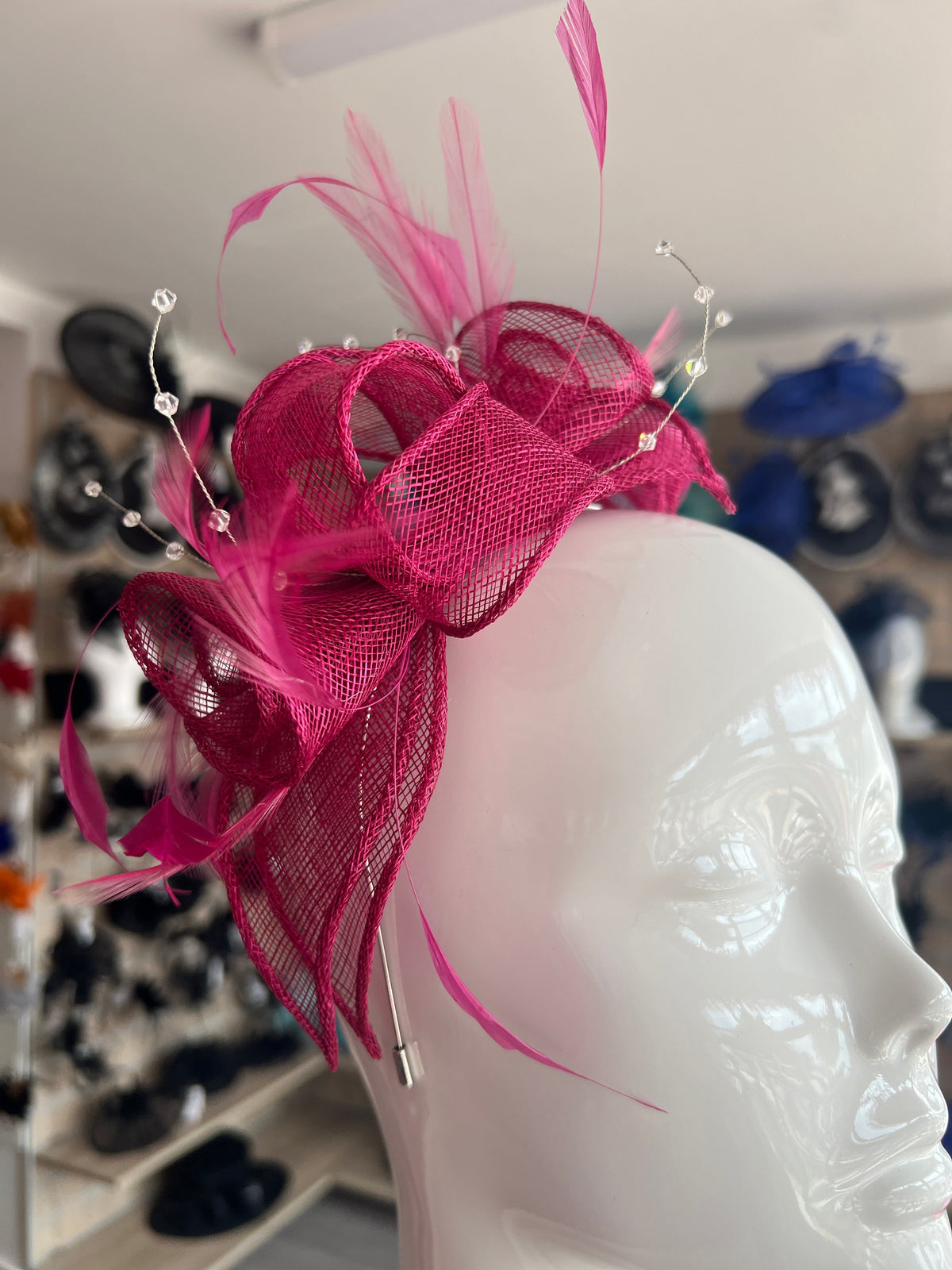 Classic Sinamay Damson Fascinator-Fascinators Direct