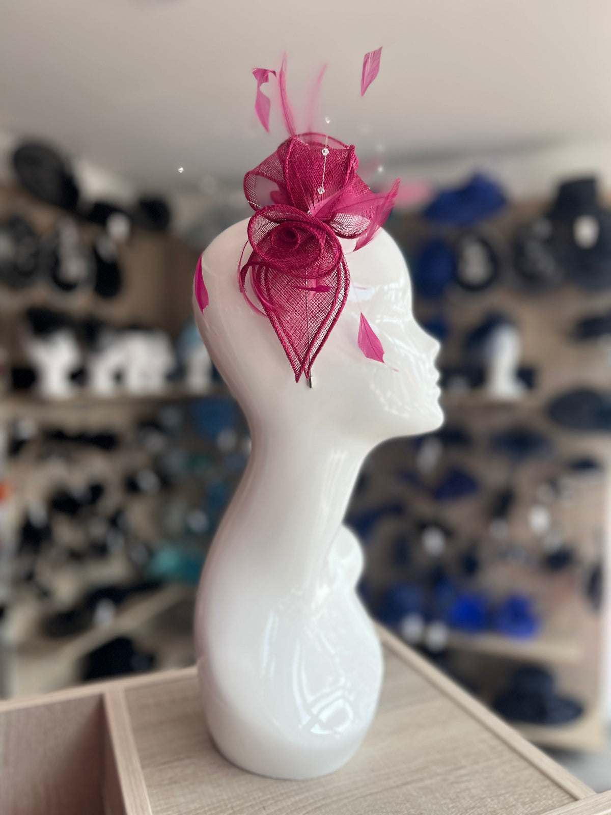 Classic Sinamay Damson Fascinator-Fascinators Direct