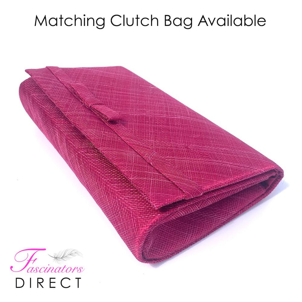 Classic Sinamay Damson Fascinator-Fascinators Direct