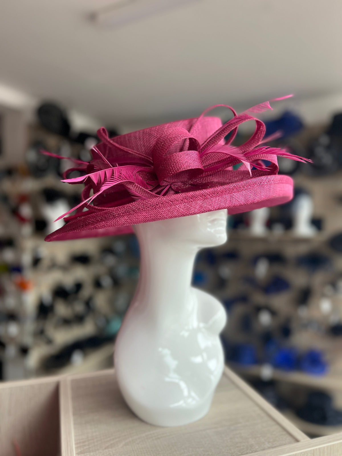 Classic Sinamay Damson Wedding Hat-Fascinators Direct