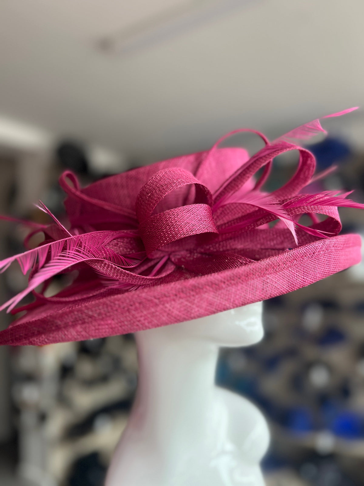 Classic Sinamay Damson Wedding Hat-Fascinators Direct