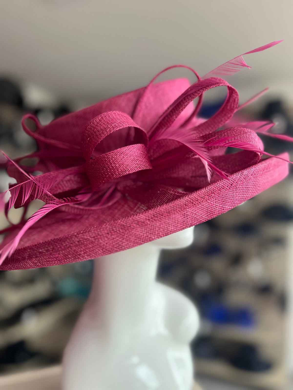Classic Sinamay Damson Wedding Hat-Fascinators Direct