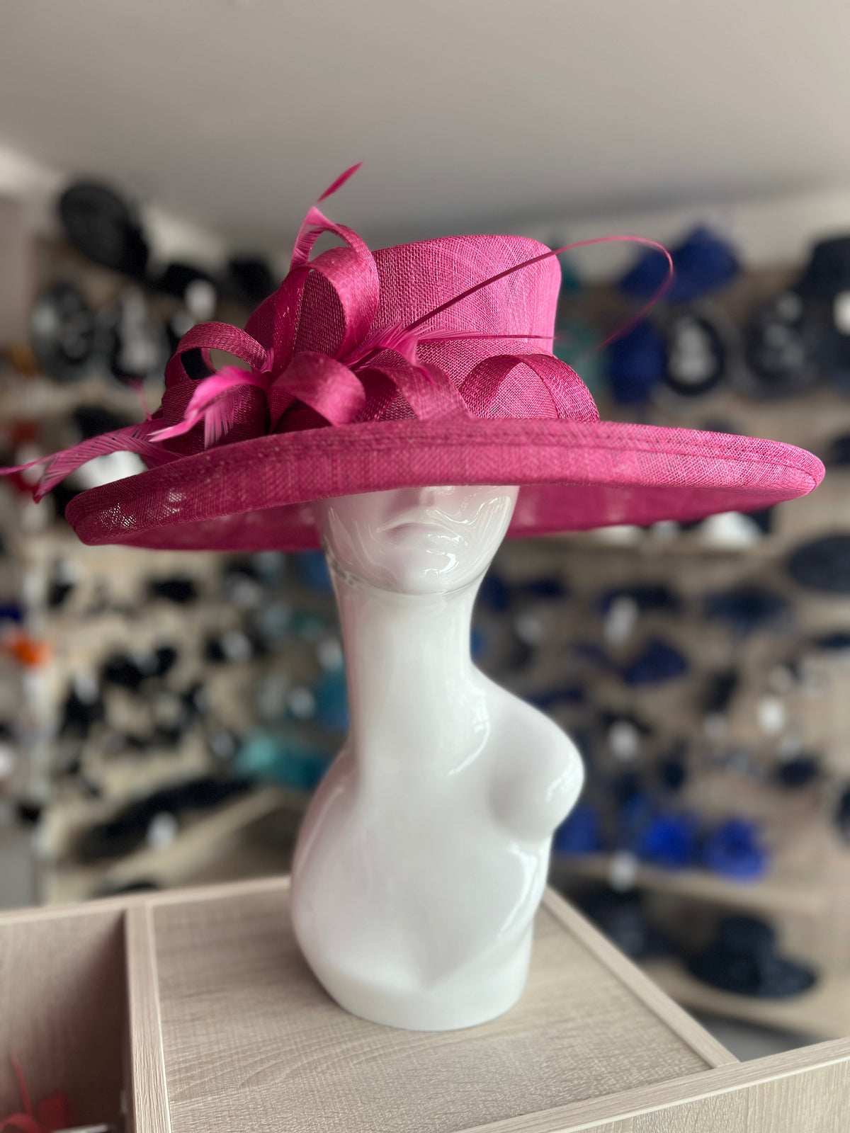 Classic Sinamay Damson Wedding Hat-Fascinators Direct