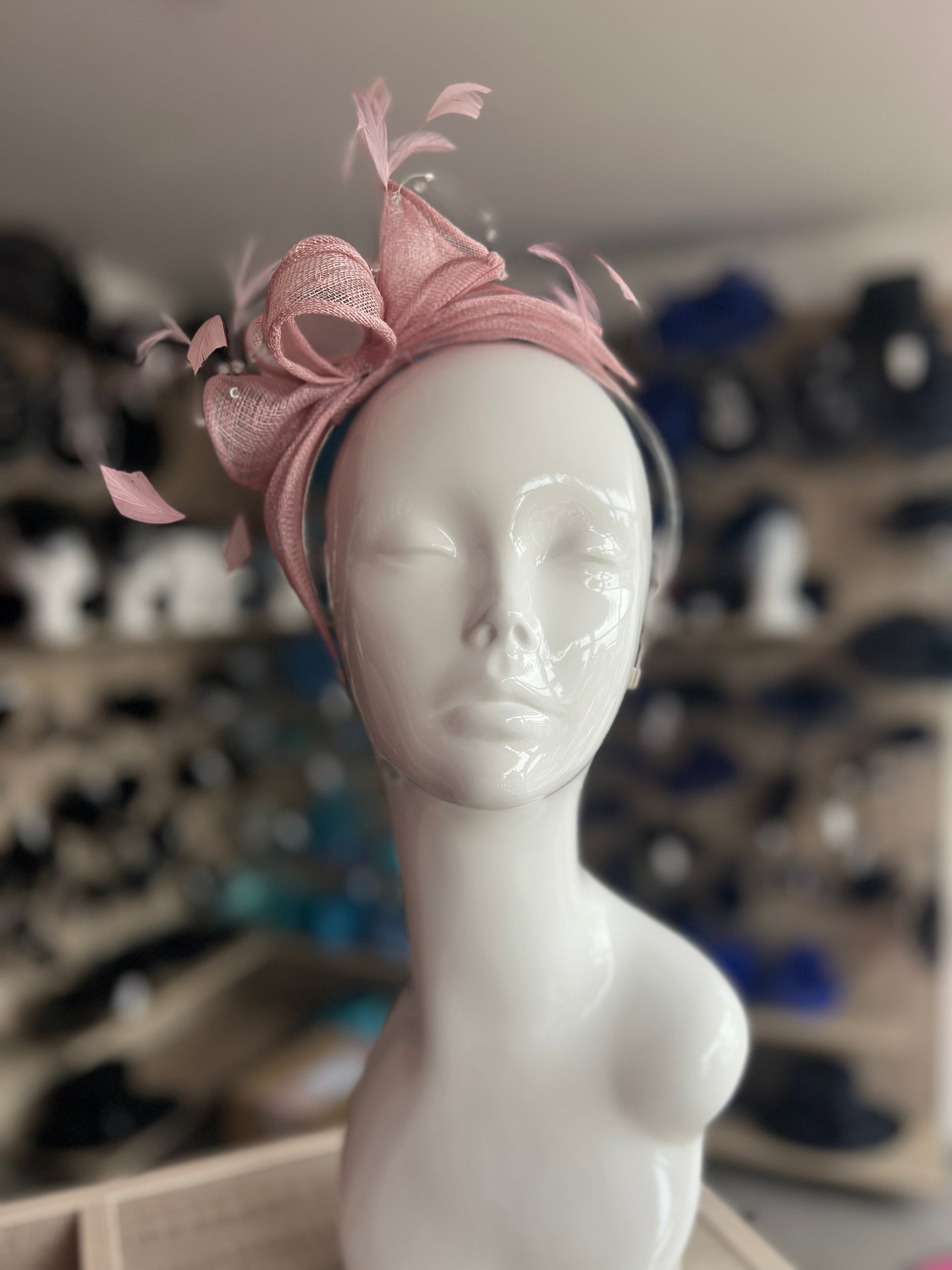 Classic Sinamay Dusky Pink Fascinator-Fascinators Direct