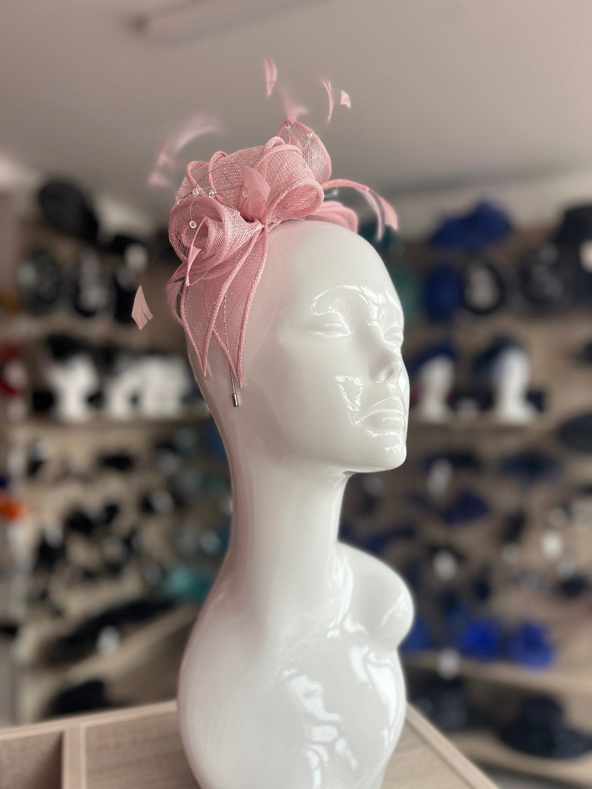 Classic Sinamay Dusky Pink Fascinator-Fascinators Direct