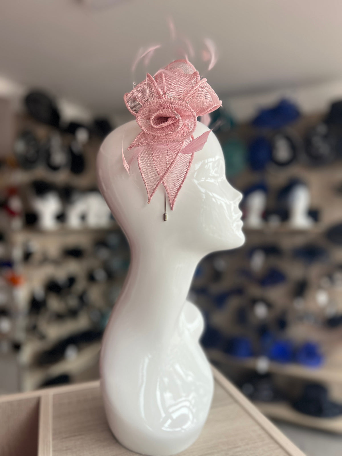 Classic Sinamay Dusky Pink Fascinator-Fascinators Direct