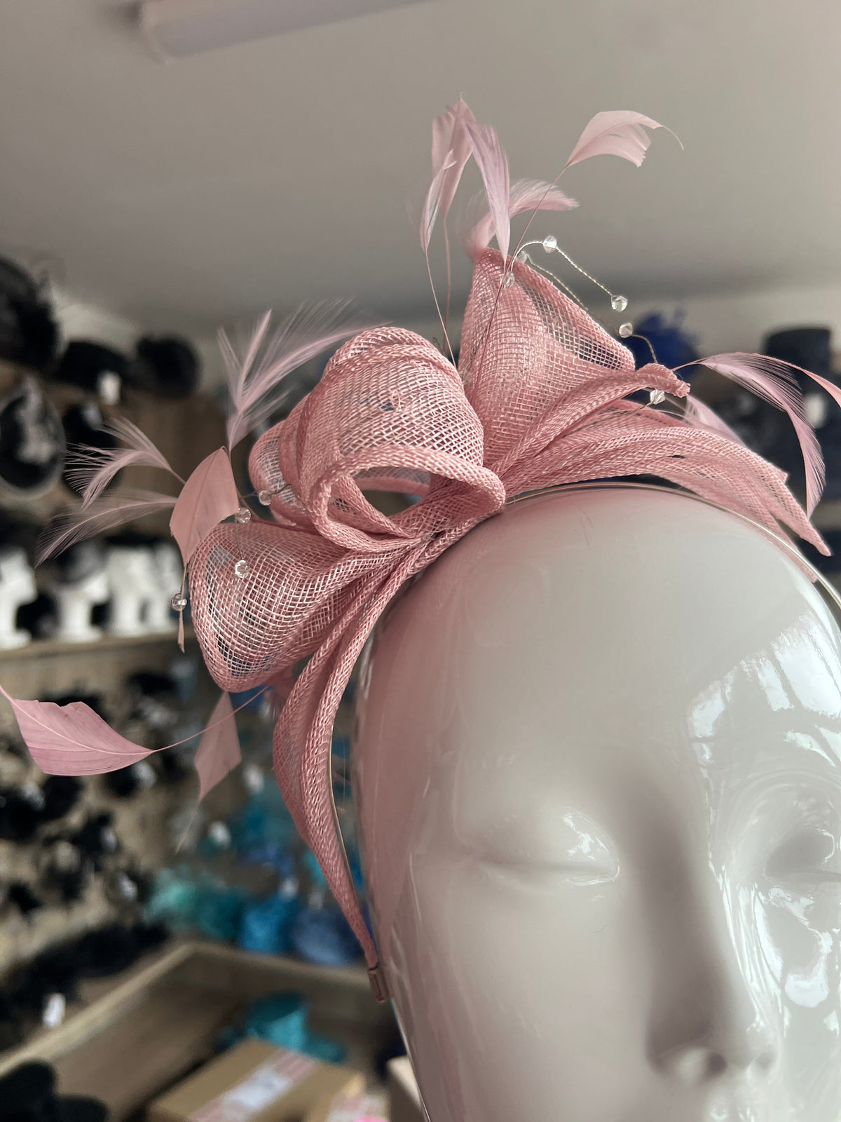 Classic Sinamay Dusky Pink Fascinator-Fascinators Direct