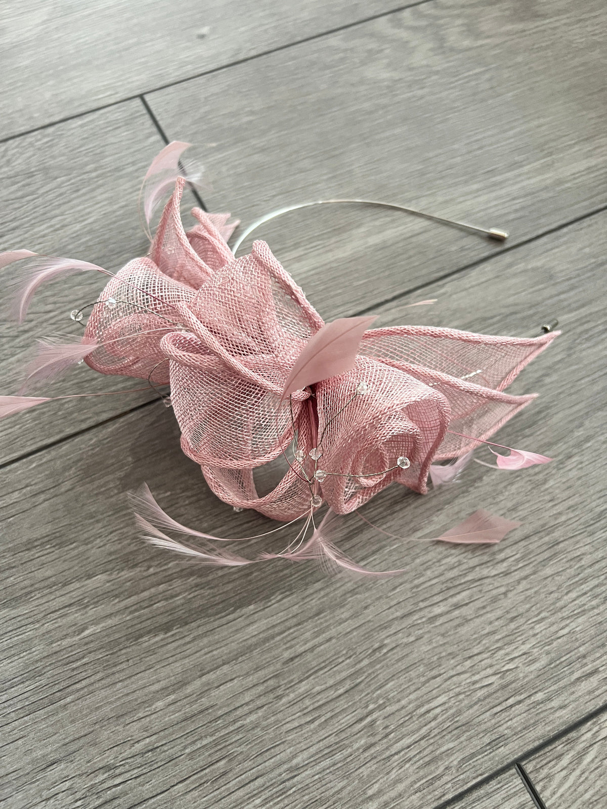 Classic Sinamay Dusky Pink Fascinator-Fascinators Direct