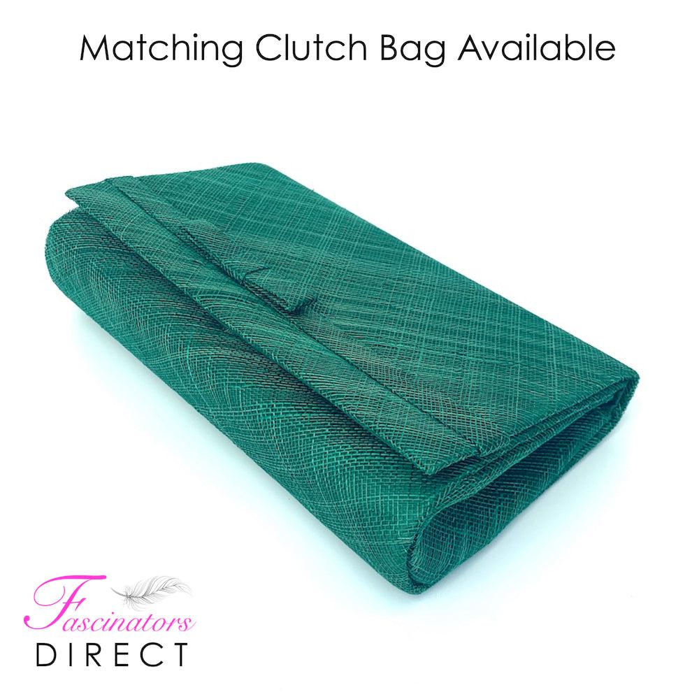 Classic Sinamay Emerald Fascinator-Fascinators Direct