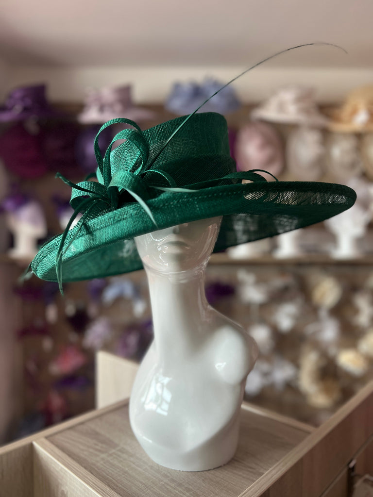 thumbnail image 2 of Lawliet 1950s Vintage Wool Felt Saucer Fascinator – Peacock Theme, Feathers, Clip/Headband – One Size 2 of 5