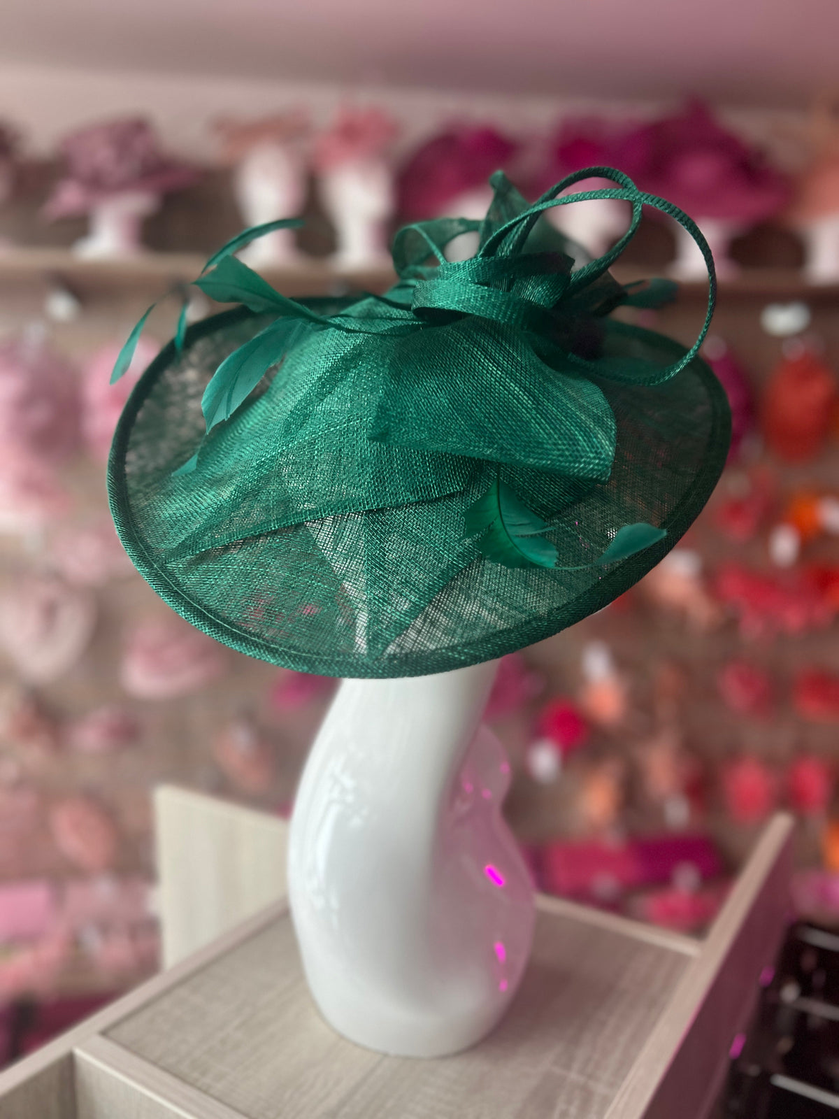 Classic Sinamay Emerald Hatinator with Bow-Fascinators Direct