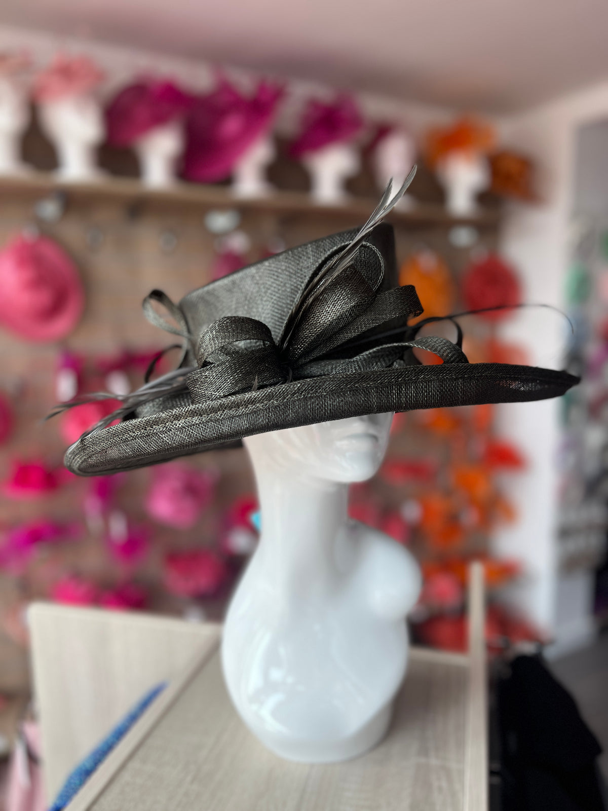 Classic Sinamay Espresso Wedding Hat-Fascinators Direct
