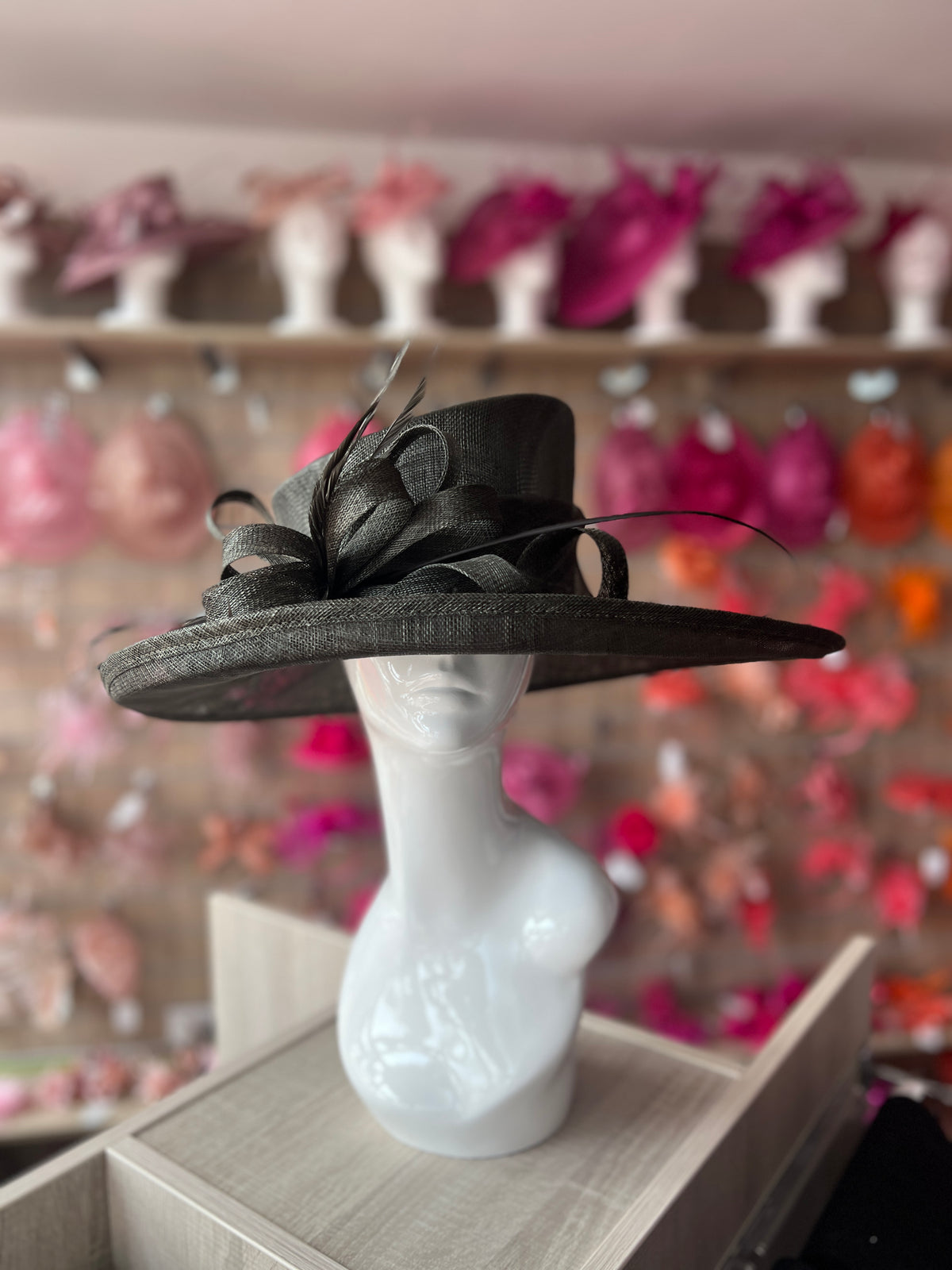 Classic Sinamay Espresso Wedding Hat-Fascinators Direct