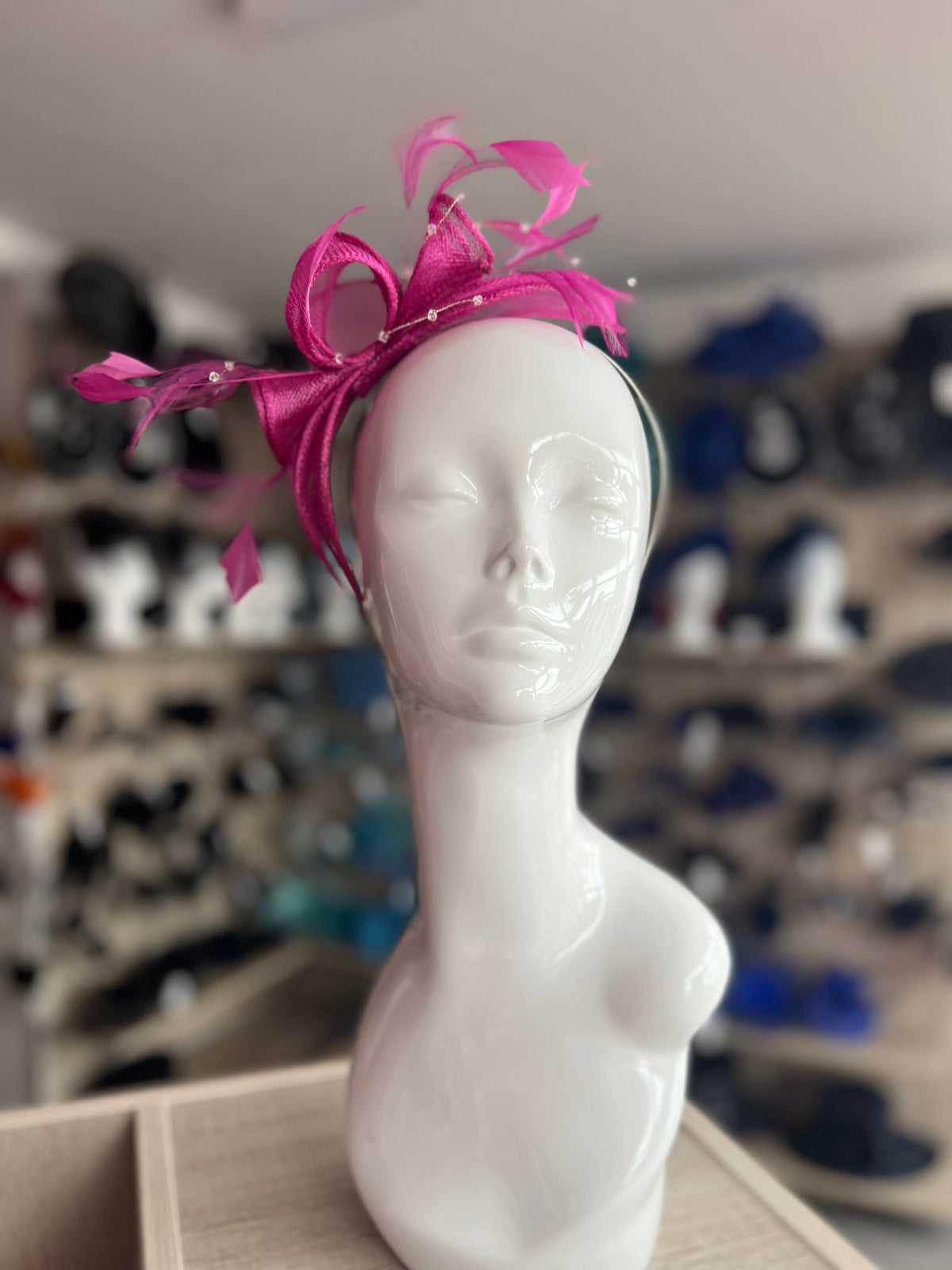 Classic Sinamay Fuchsia Fascinator-Fascinators Direct