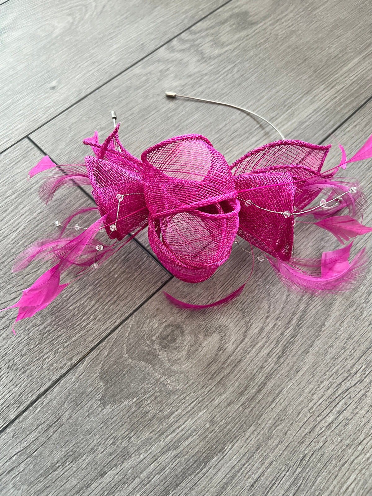 Classic Sinamay Fuchsia Fascinator-Fascinators Direct