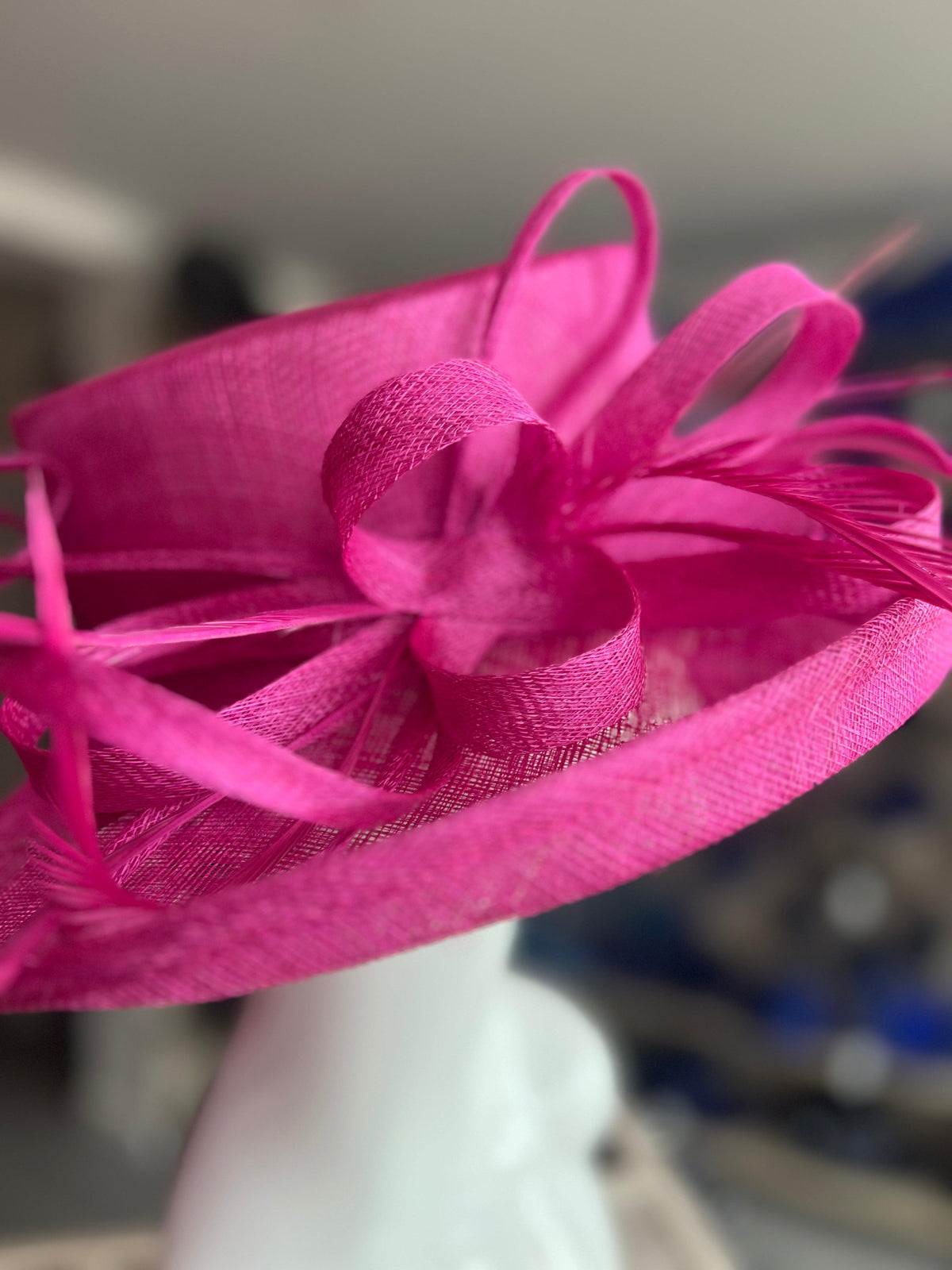 Classic Sinamay Fuchsia Wedding Hat-Fascinators Direct