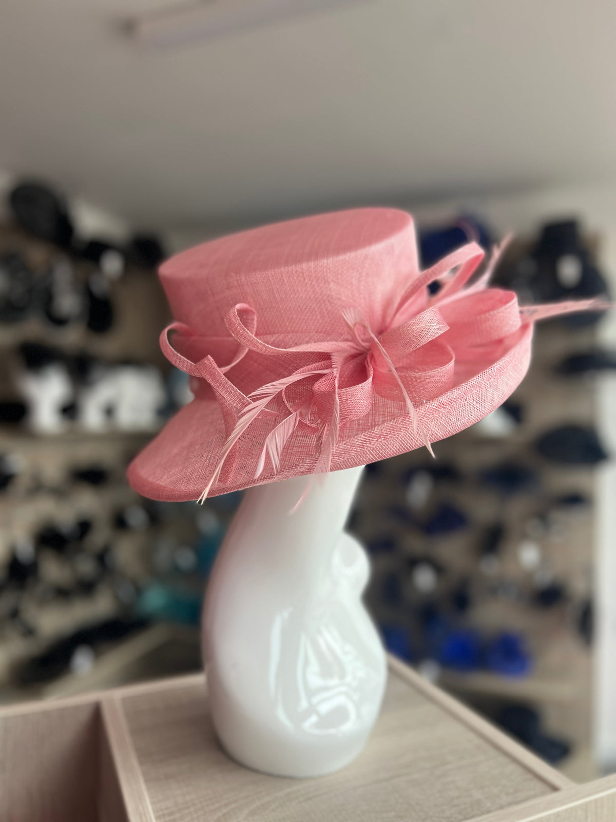 Classic Sinamay Girly Pink Wedding Hat-Fascinators Direct