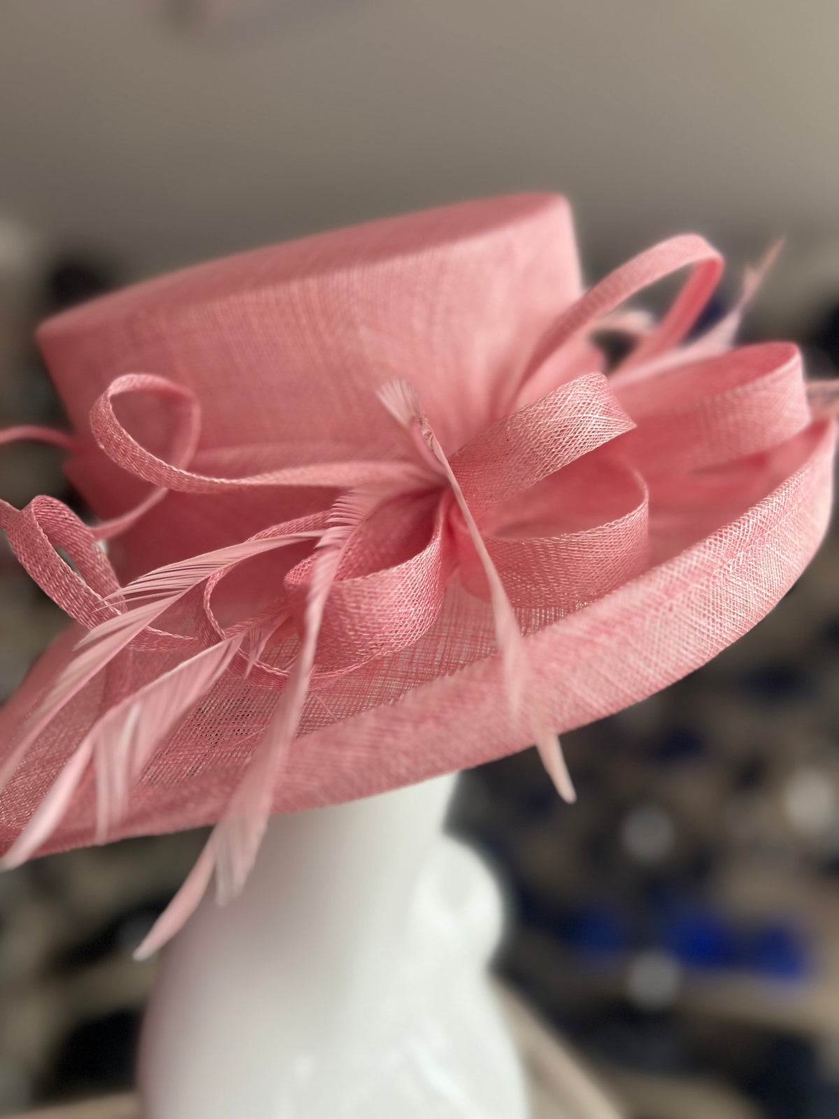 Classic Sinamay Girly Pink Wedding Hat-Fascinators Direct