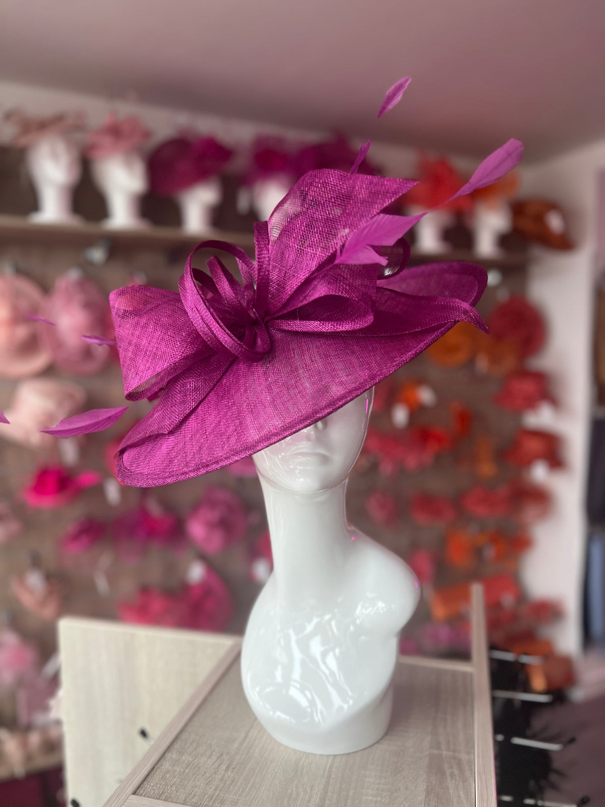 Classic Sinamay Grape Hatinator with Bow-Fascinators Direct
