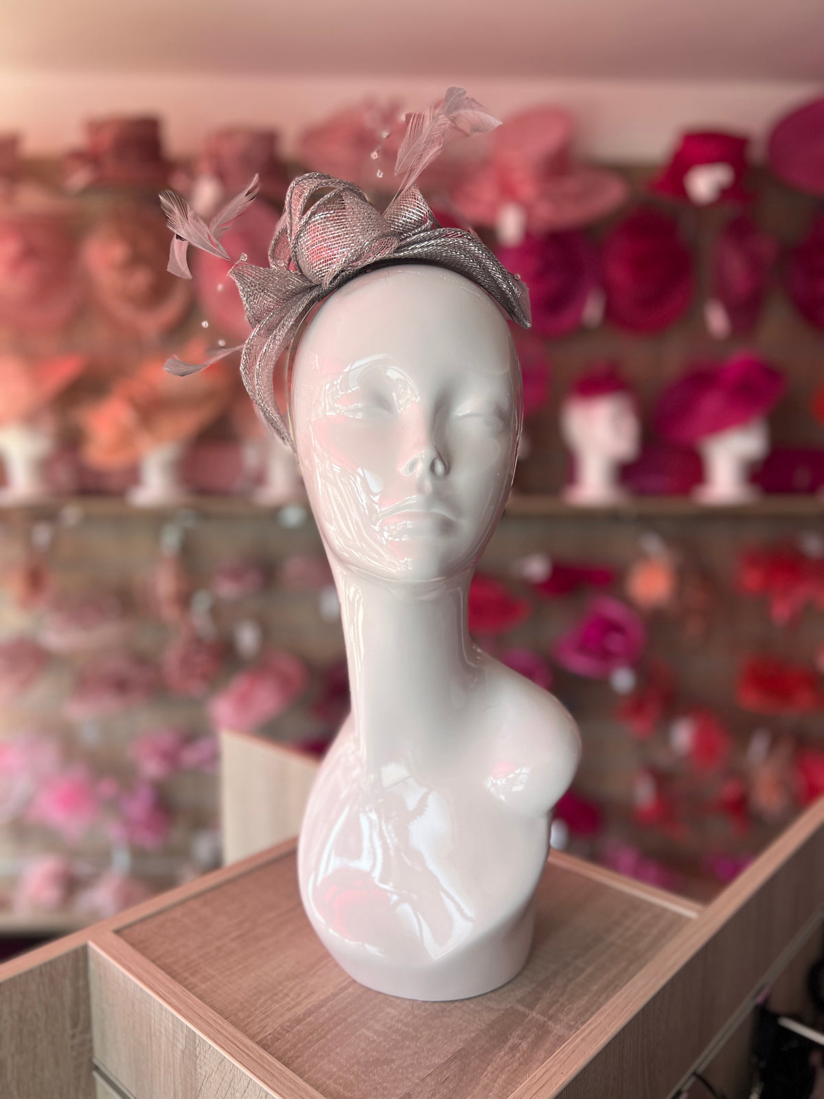 Classic Sinamay Graphite Fascinator-Fascinators Direct