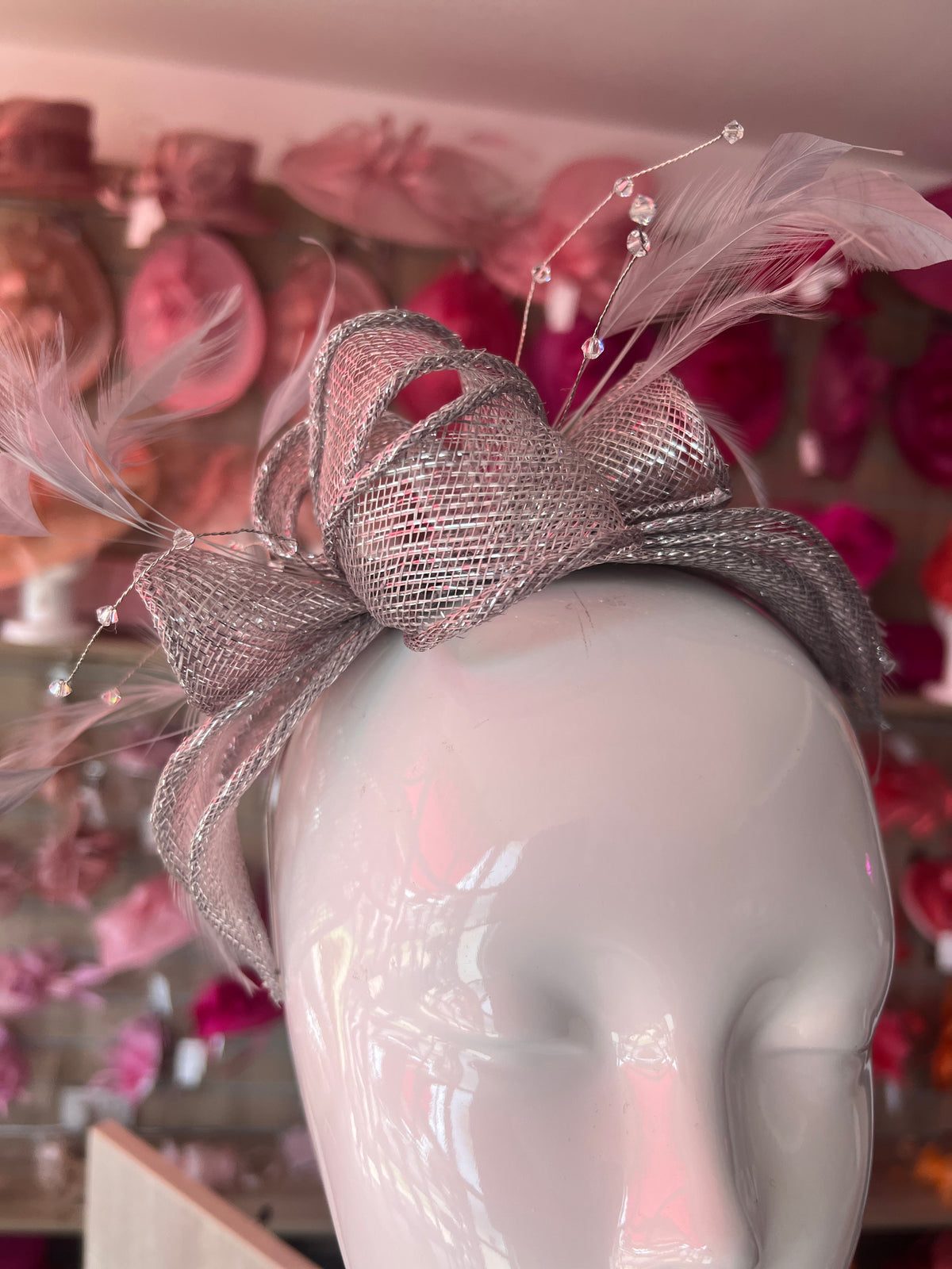 Classic Sinamay Graphite Fascinator-Fascinators Direct