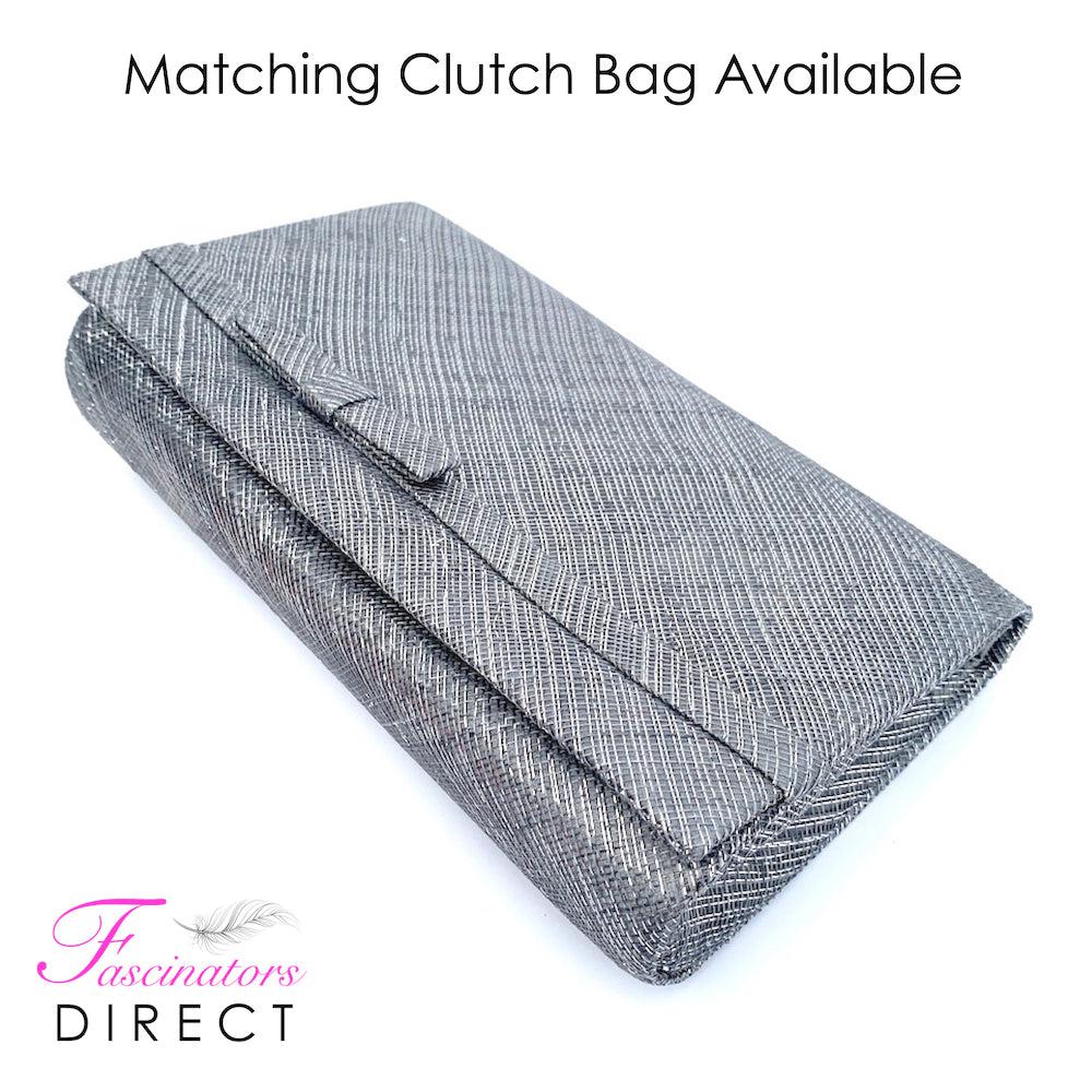 Classic Sinamay Graphite Fascinator-Fascinators Direct