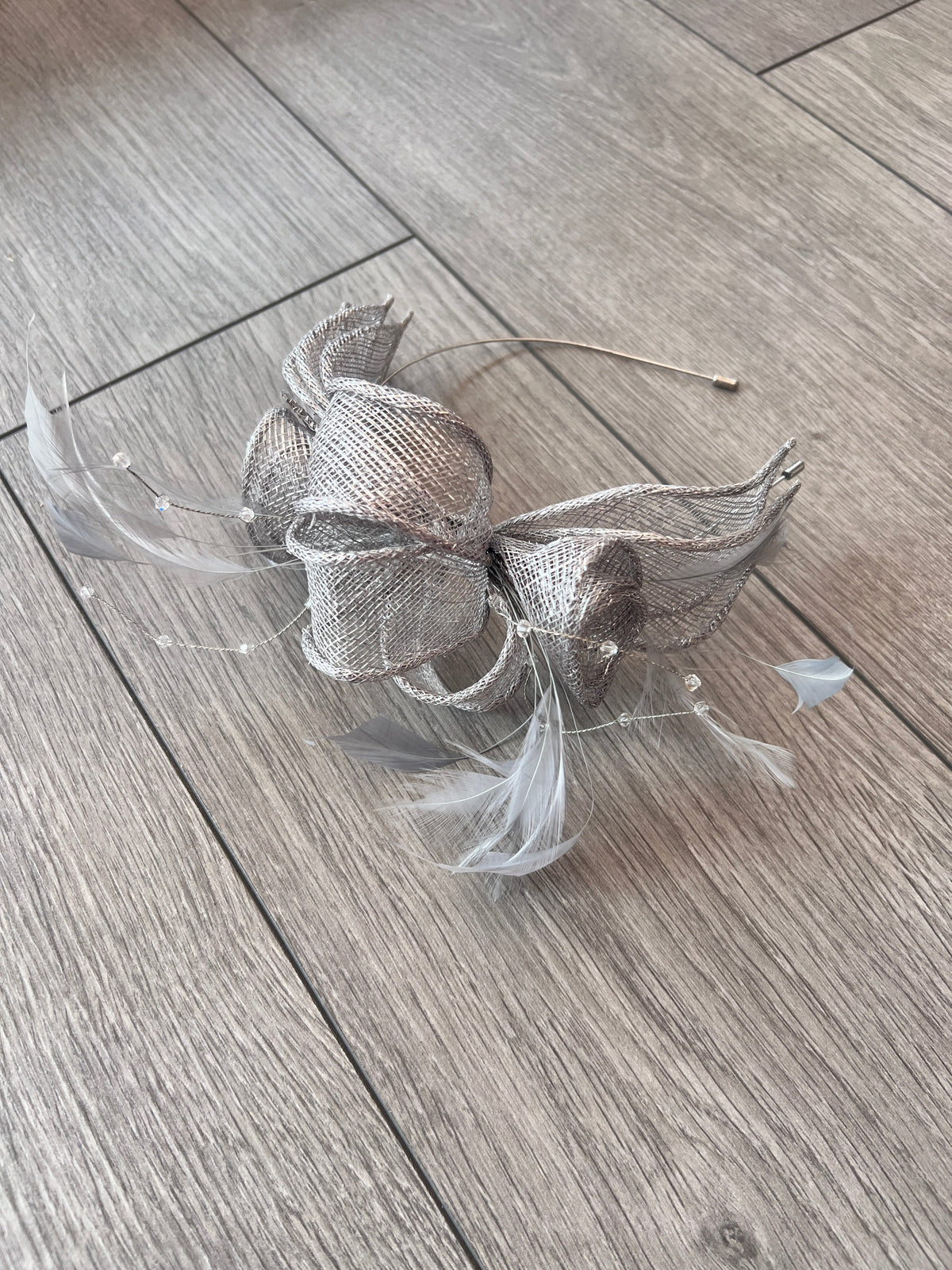 Classic Sinamay Graphite Fascinator-Fascinators Direct