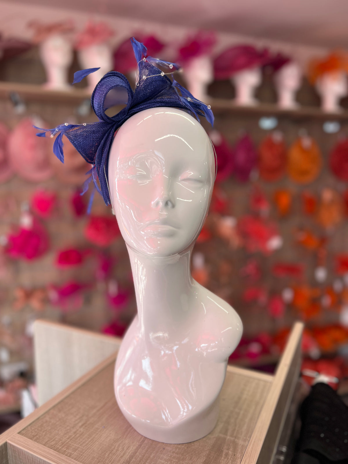 Classic Sinamay Indigo Fascinator-Fascinators Direct