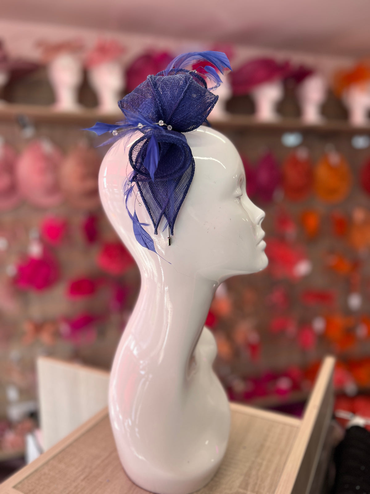 Classic Sinamay Indigo Fascinator-Fascinators Direct