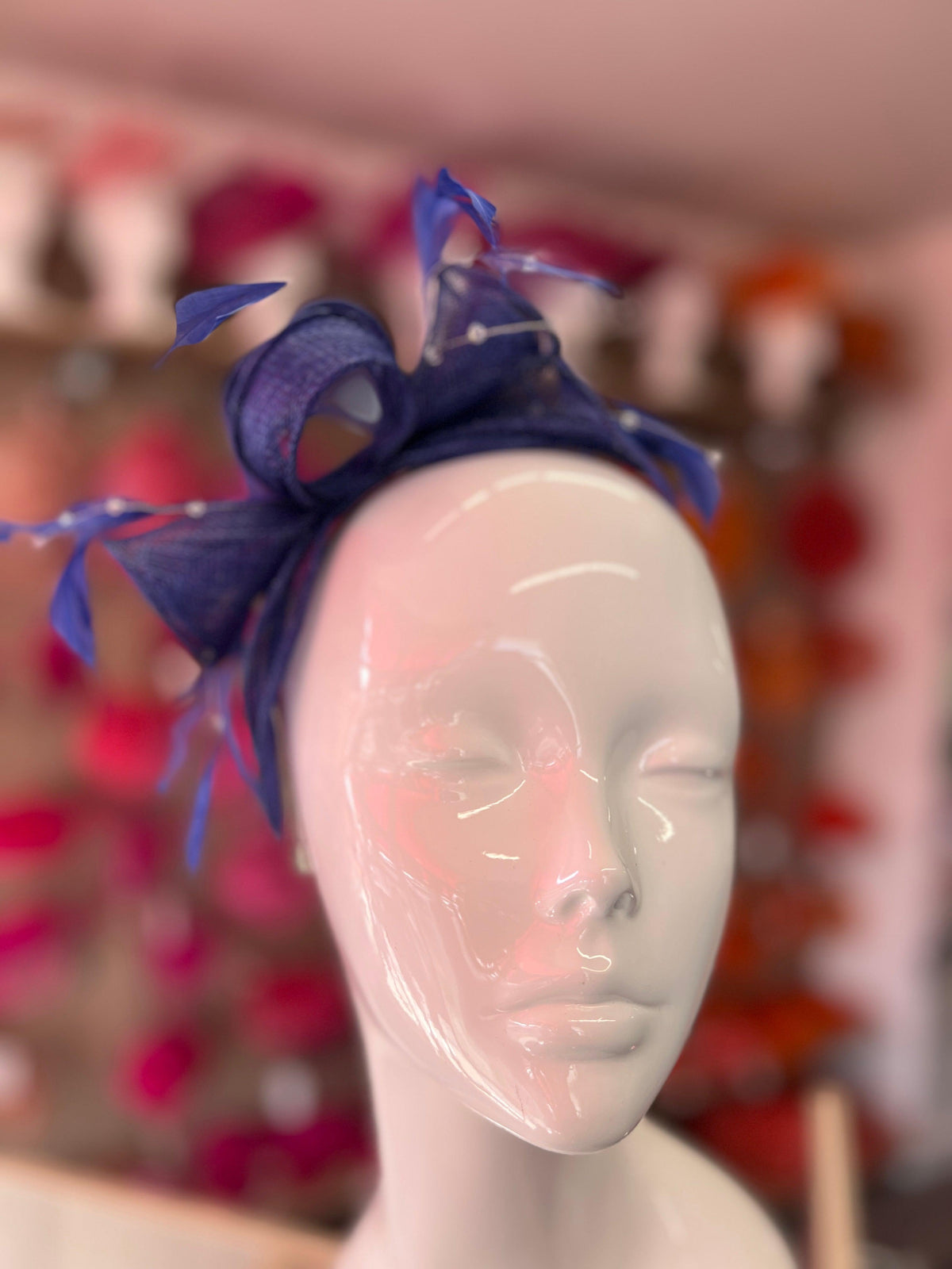 Classic Sinamay Indigo Fascinator-Fascinators Direct