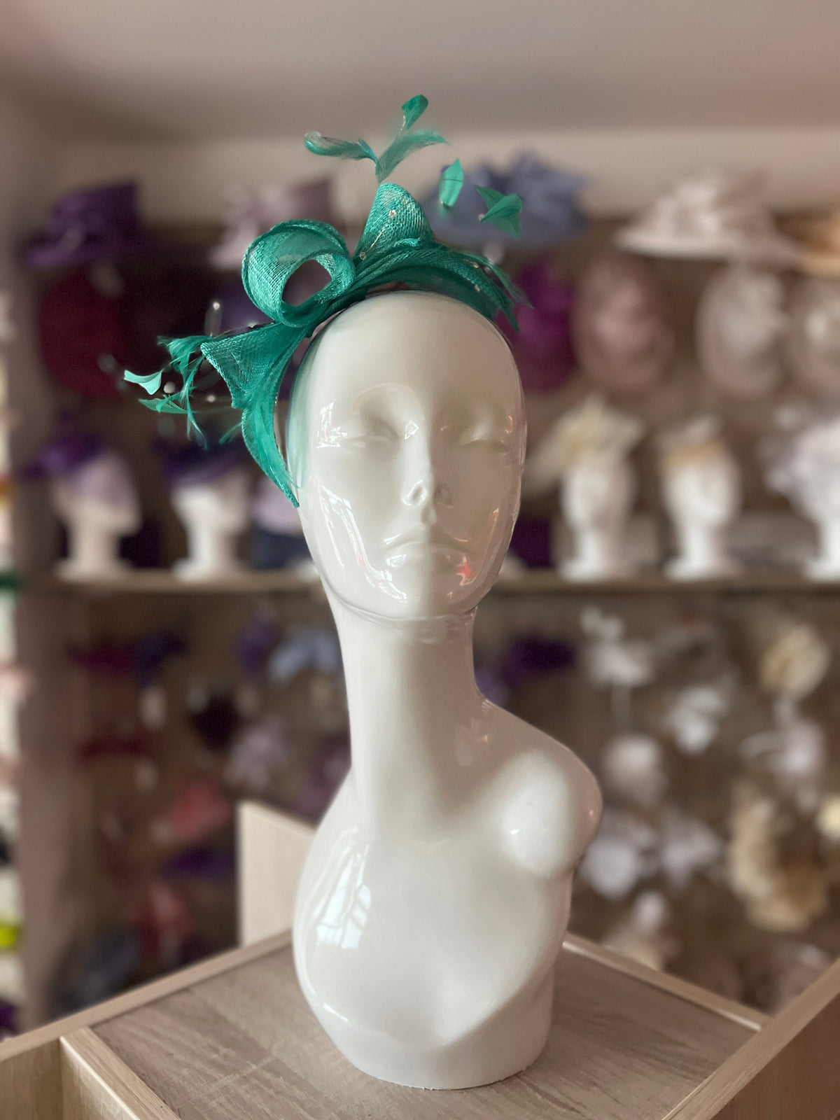 Classic Sinamay Jade Fascinator-Fascinators Direct
