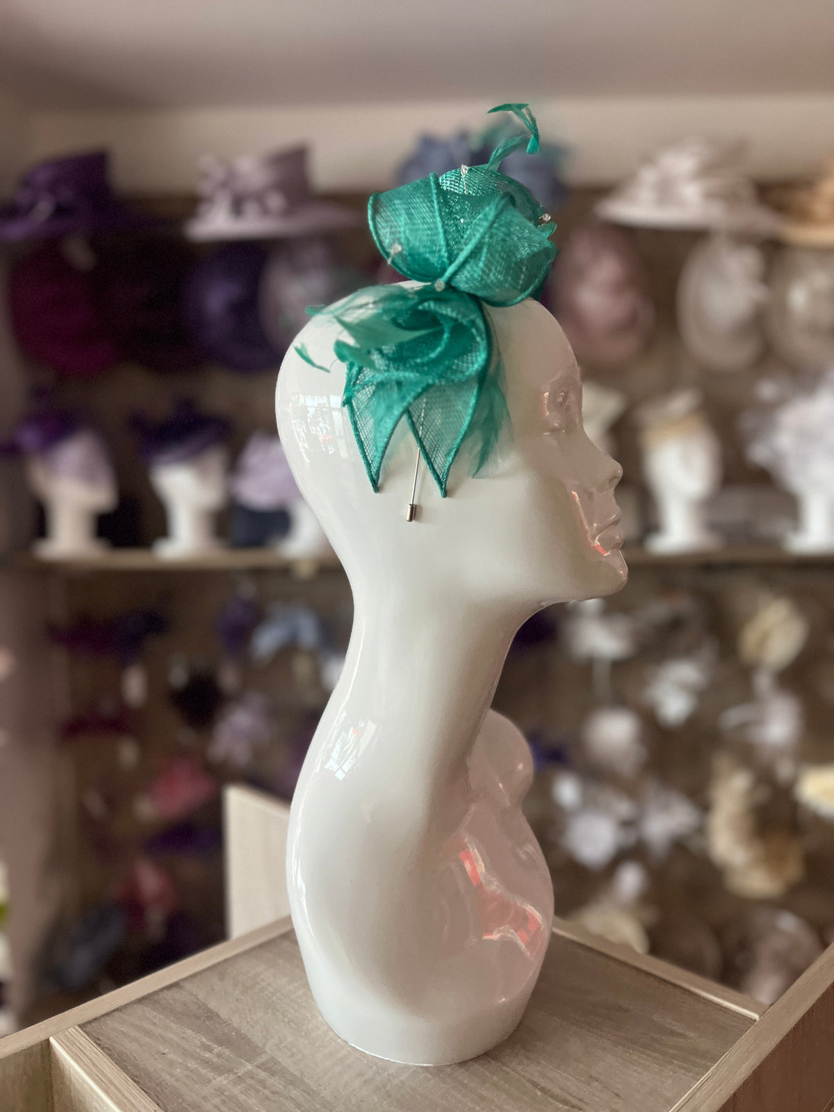 Classic Sinamay Jade Fascinator-Fascinators Direct