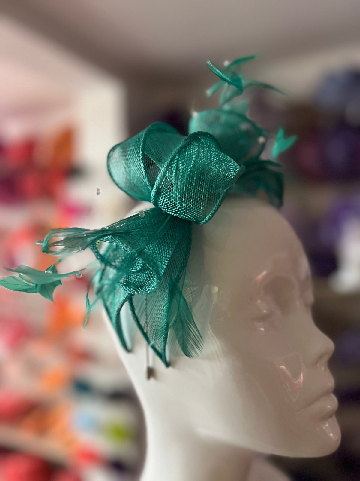 Classic Sinamay Jade Fascinator-Fascinators Direct