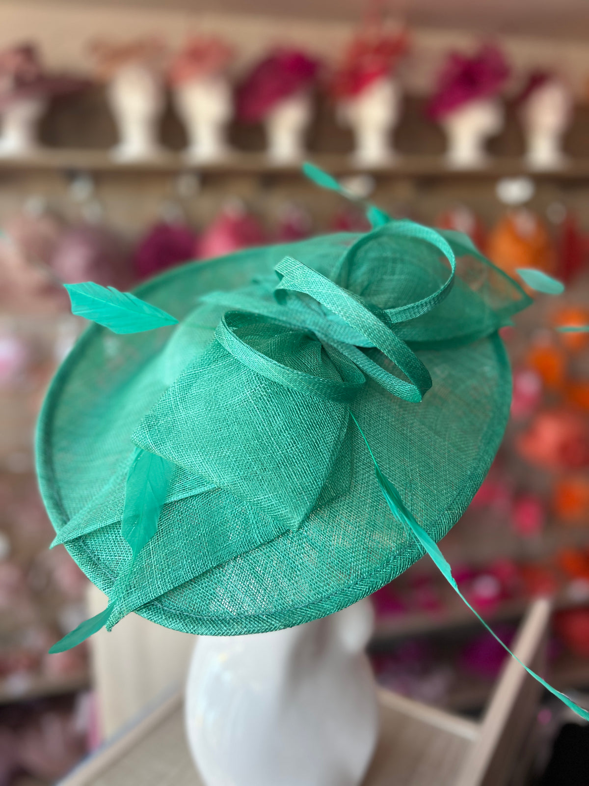 Classic Sinamay Jade Hatinator with Bow-Fascinators Direct