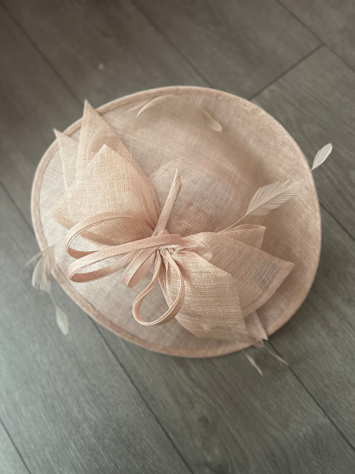 Classic Sinamay Latte Hatinator with Bow-Fascinators Direct