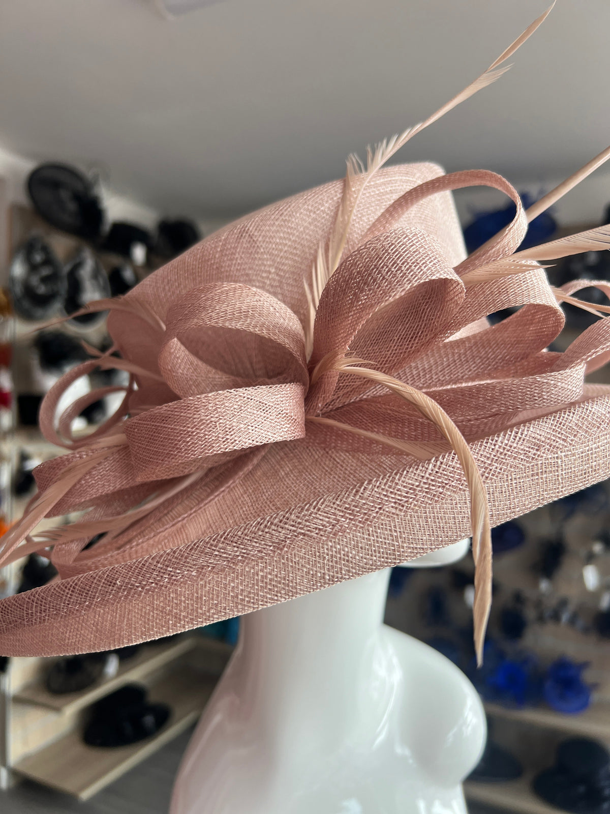 Classic Sinamay Latte Wedding Hat-Fascinators Direct
