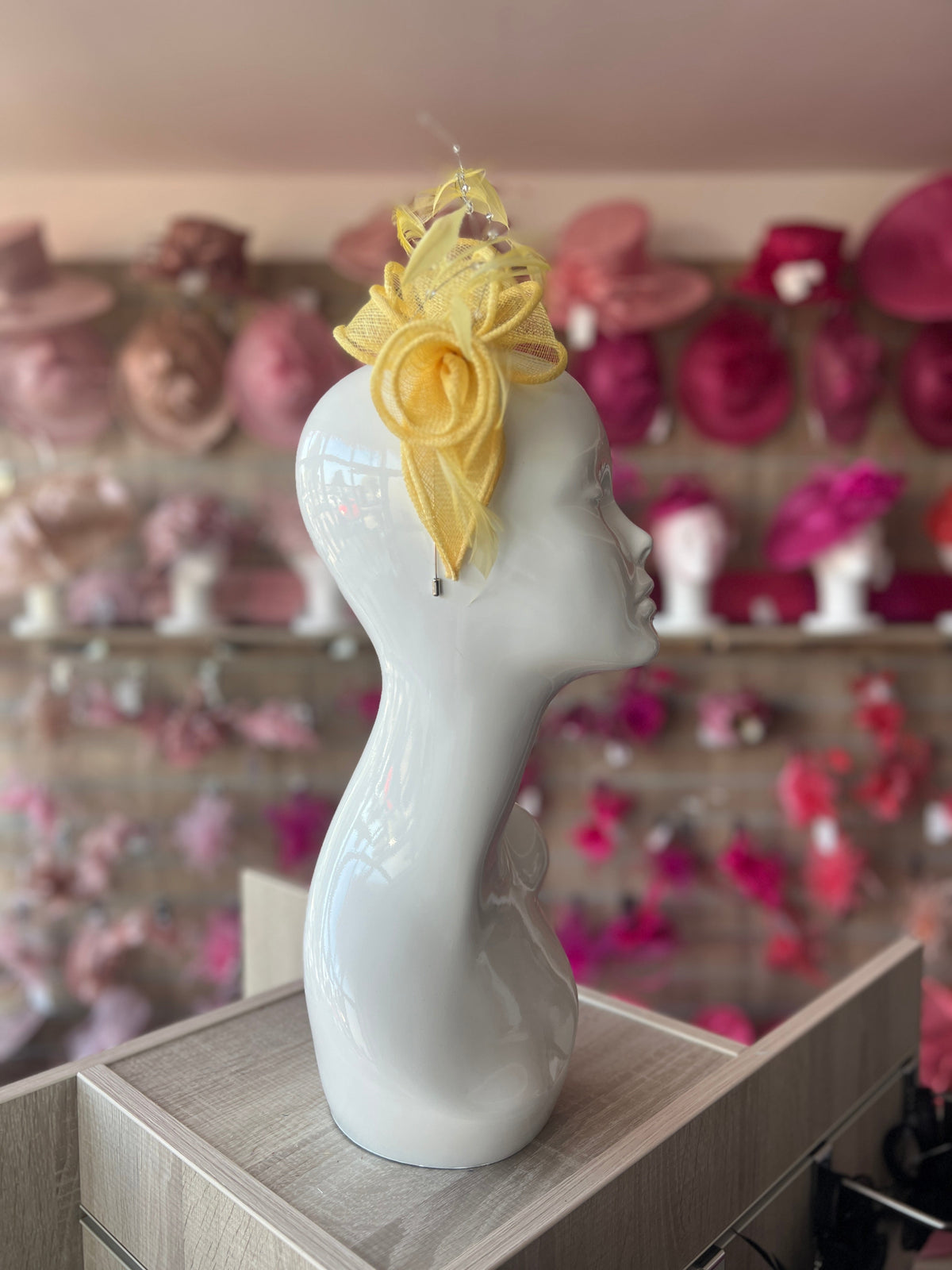 Classic Sinamay Lemon Fascinator-Fascinators Direct