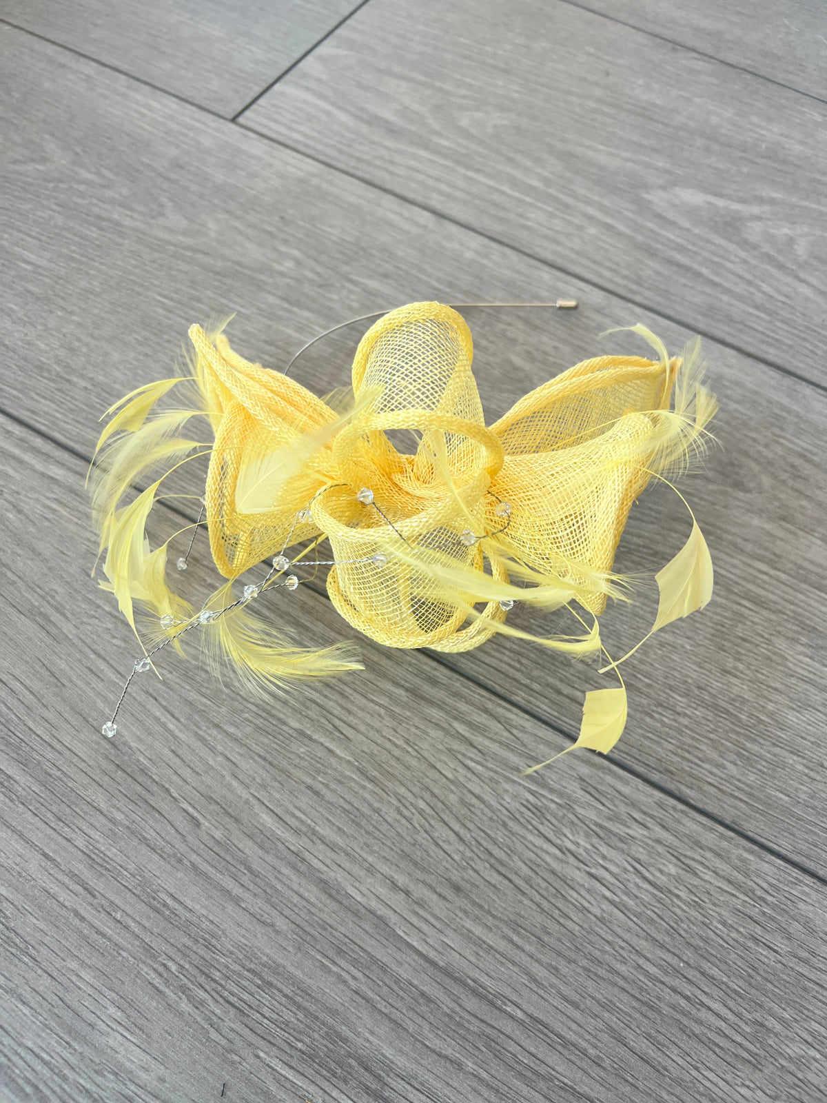 Classic Sinamay Lemon Fascinator-Fascinators Direct