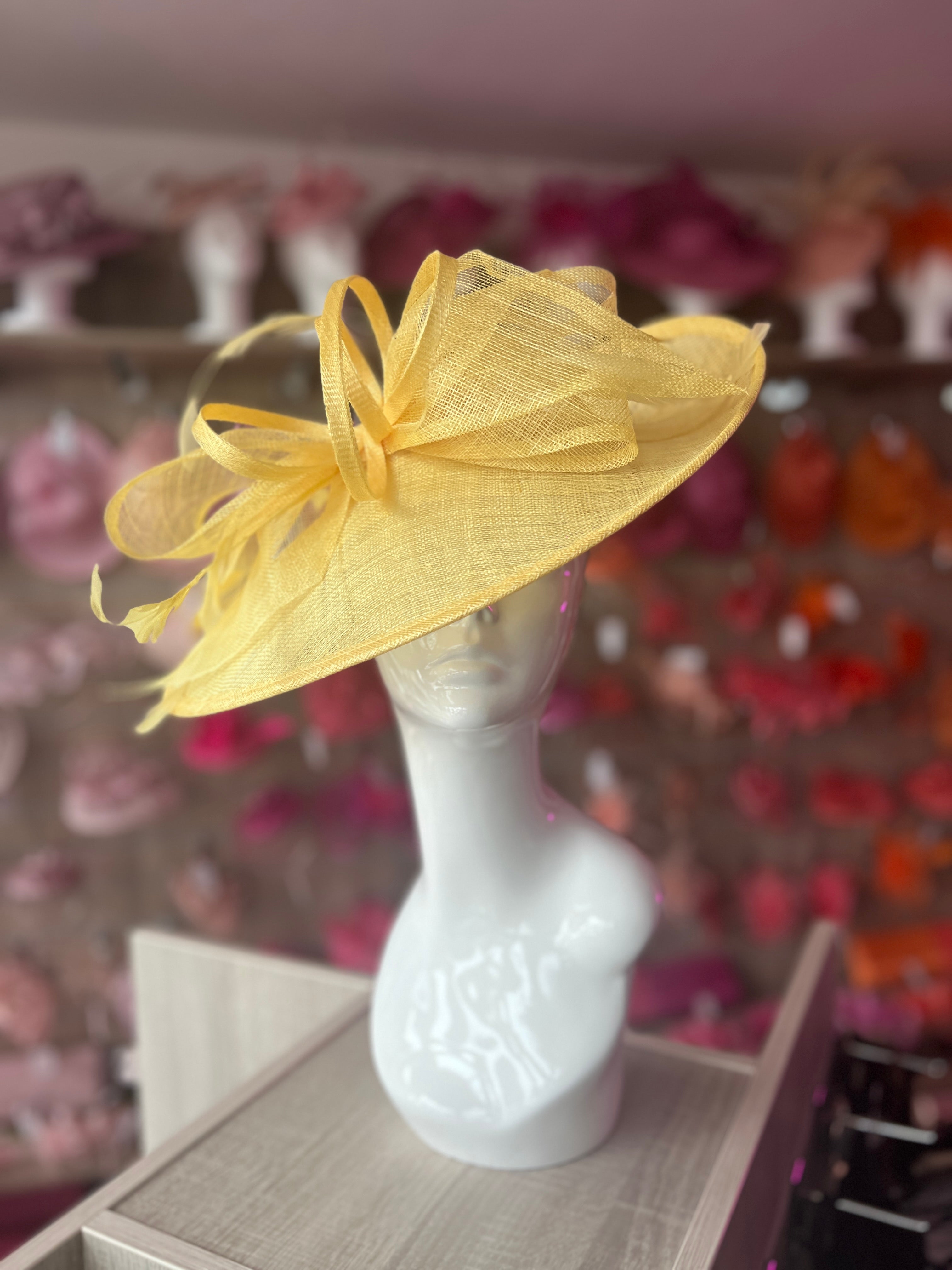 Classic Sinamay Lemon Hatinator with Bow