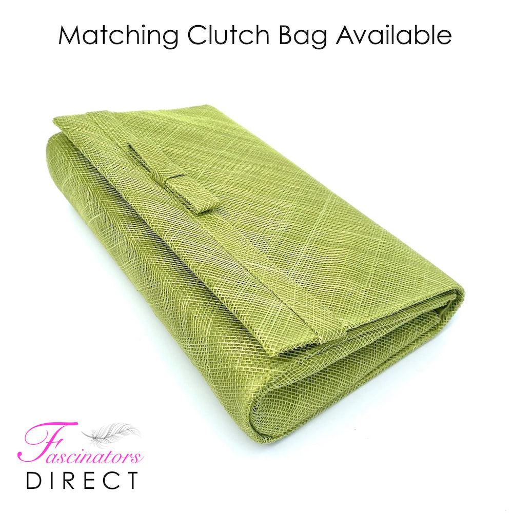 Classic Sinamay Lime Green Fascinator-Fascinators Direct