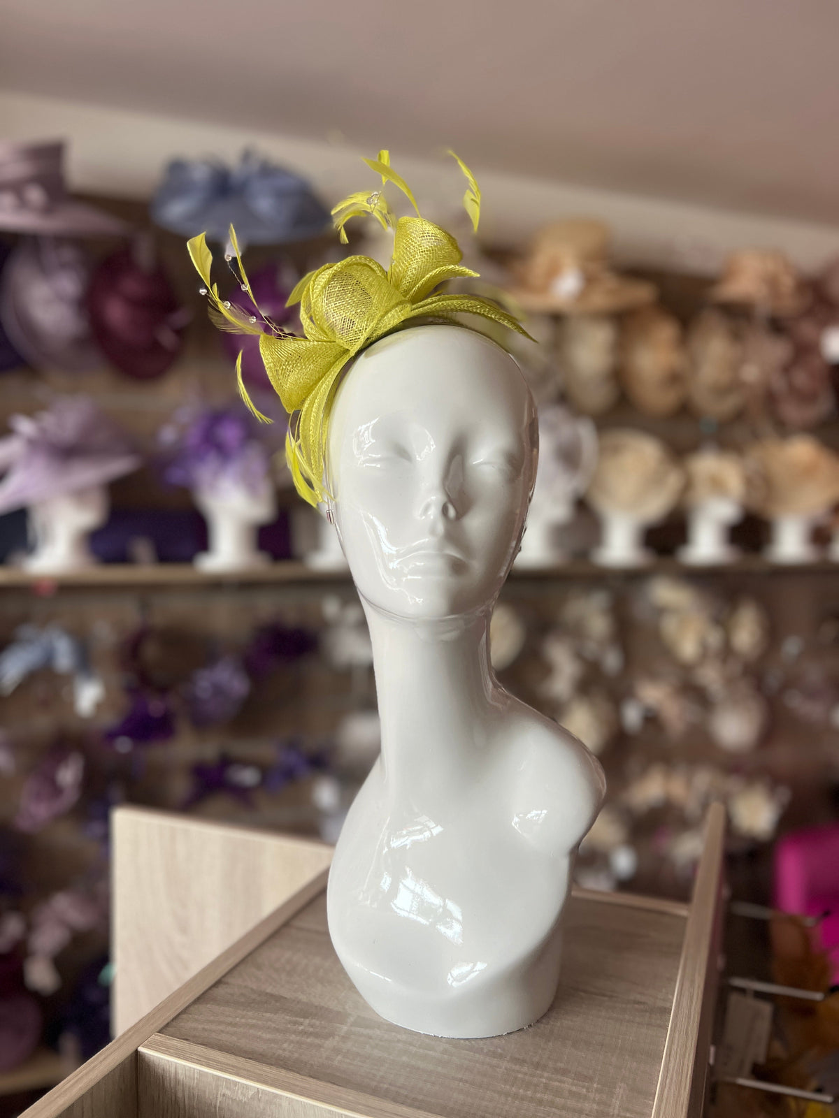 Classic Sinamay Lime Green Fascinator-Fascinators Direct