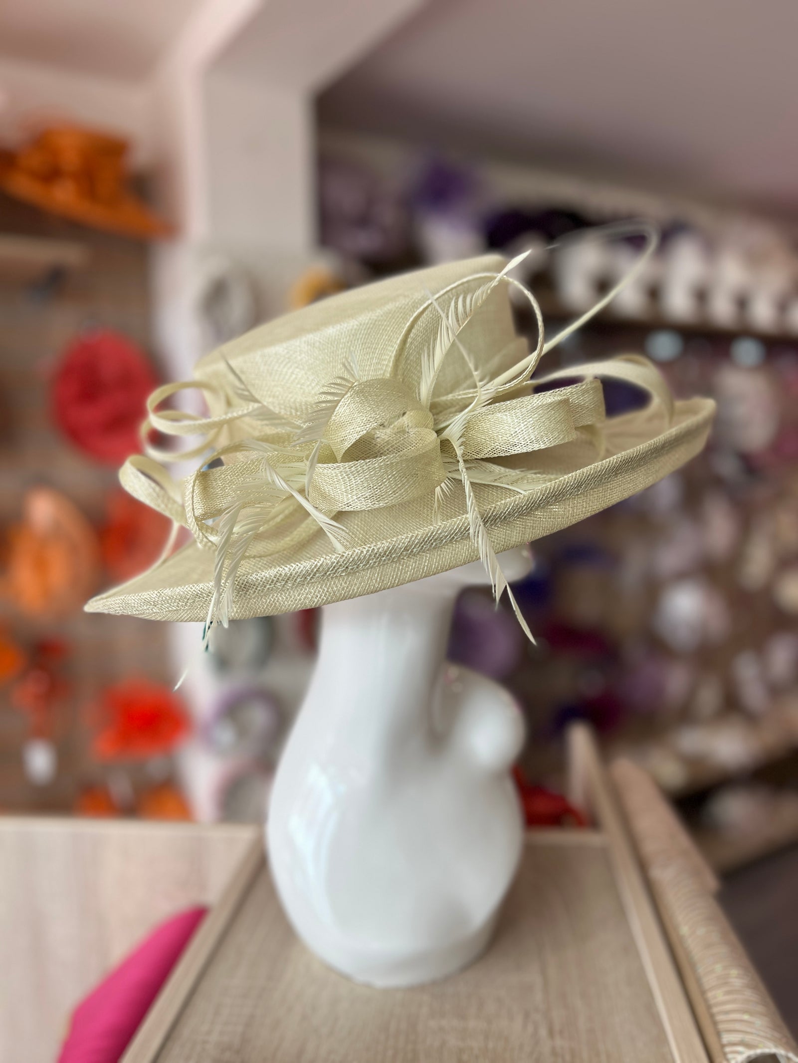 Classic Sinamay Margarita Wedding Hat-Fascinators Direct