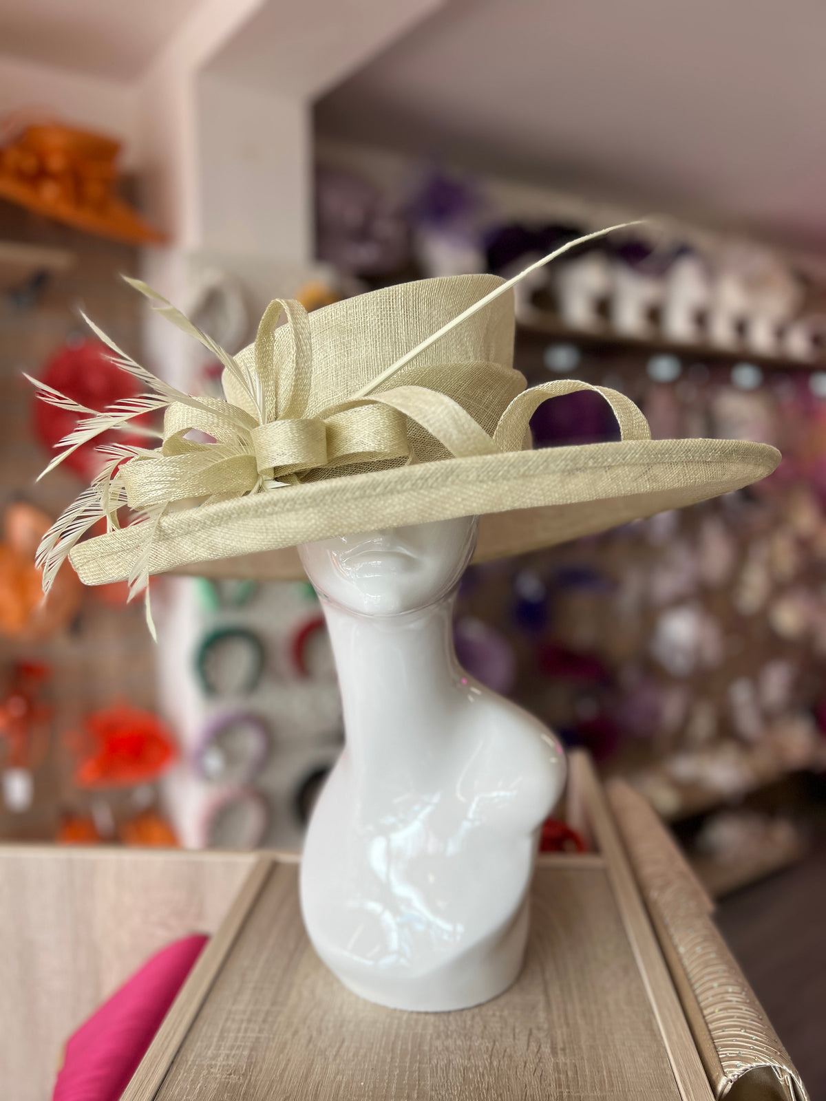 Classic Sinamay Margarita Wedding Hat-Fascinators Direct